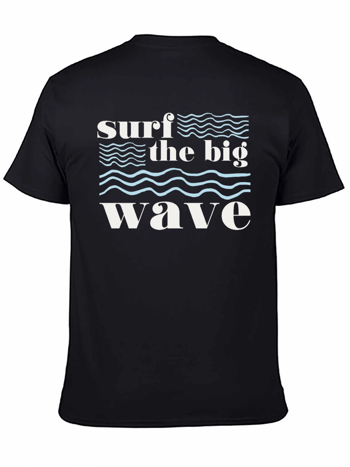 Surf the Big Wave Graphic T-Shirt - Black