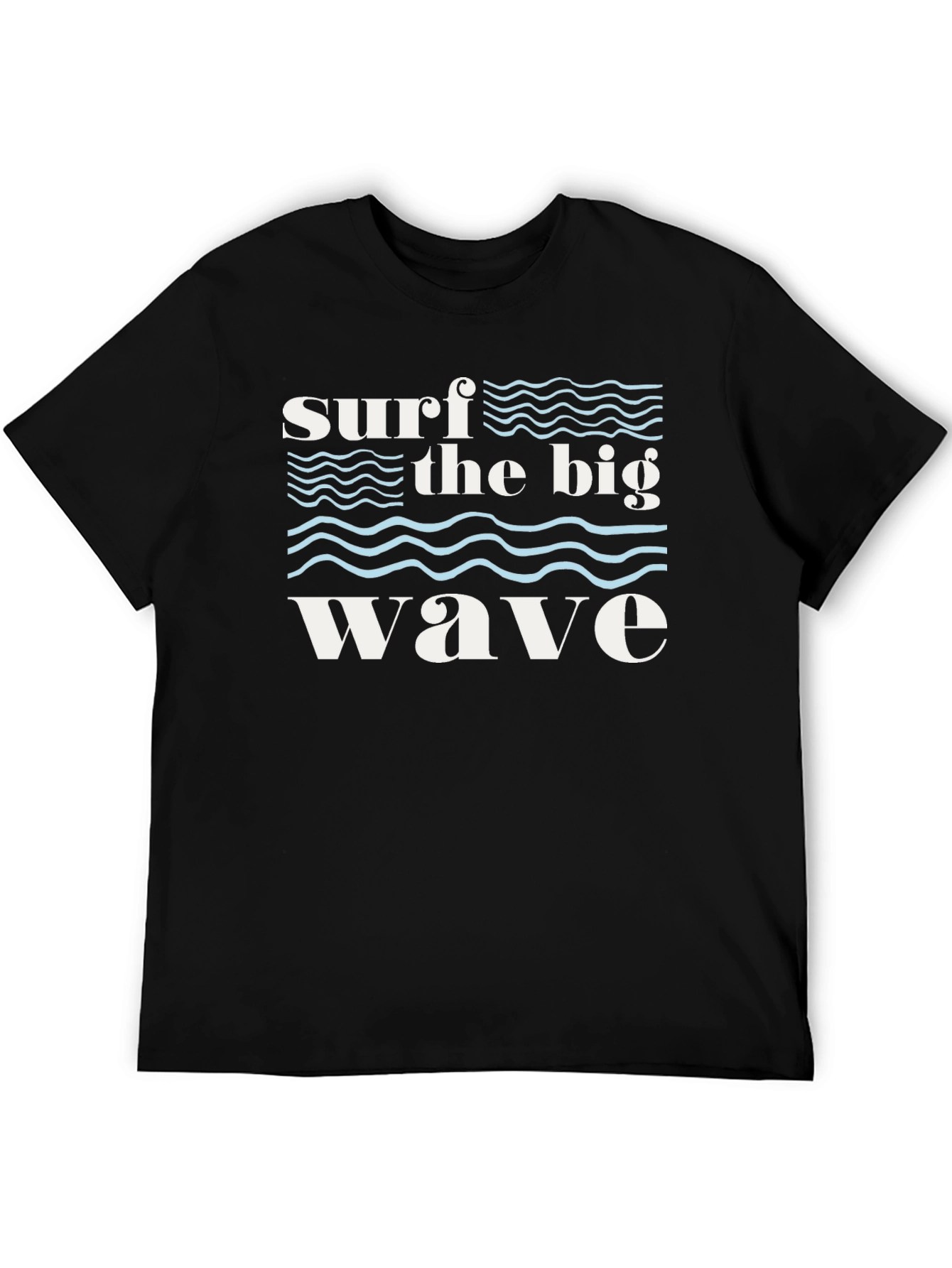 Surf the Big Wave Graphic T-Shirt - Black