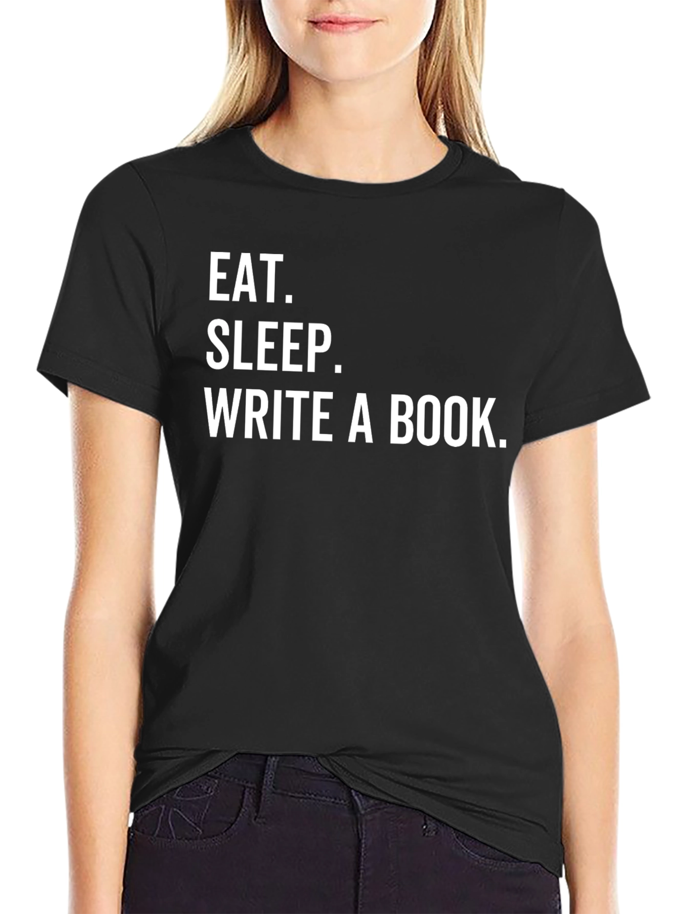 Eat Sleep Write a Book Black T-Shirt