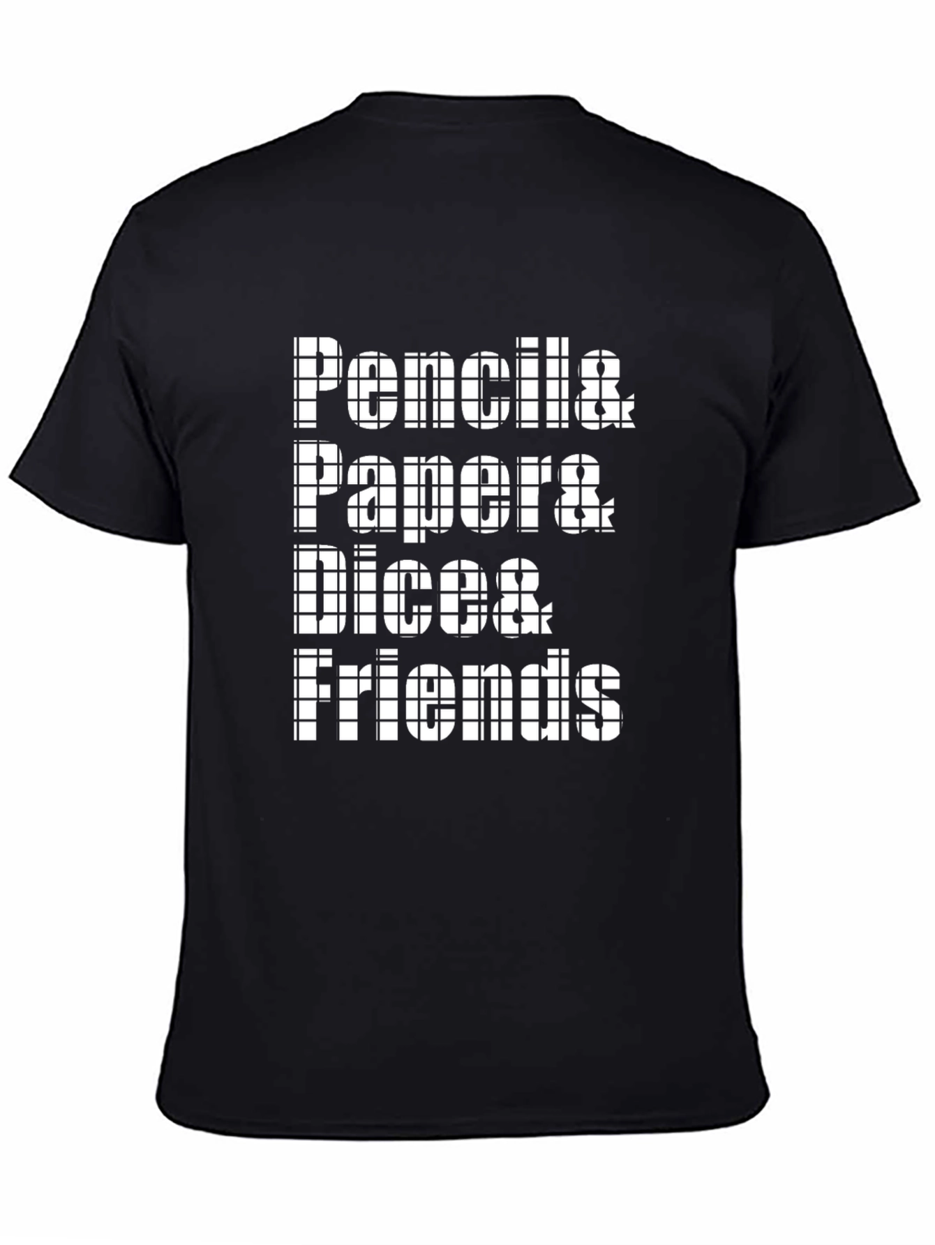 Pencils Papers Dice & Friends Black T-Shirt