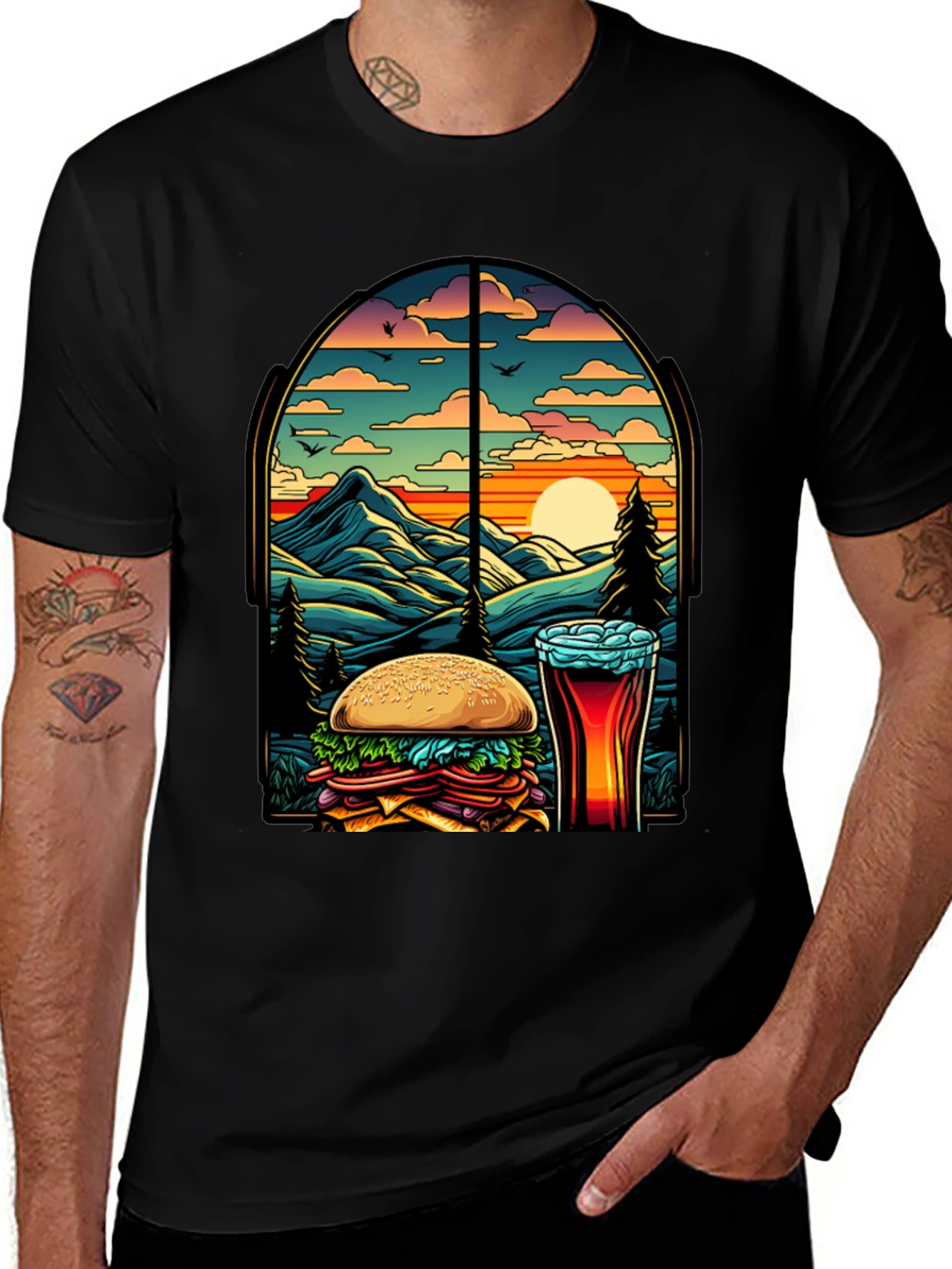 Burger & Beer View Graphic Tee
