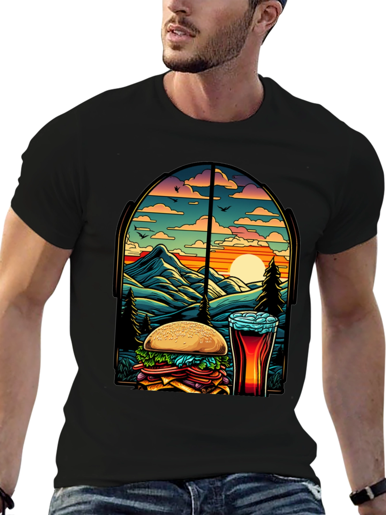 Burger & Beer View Graphic Tee