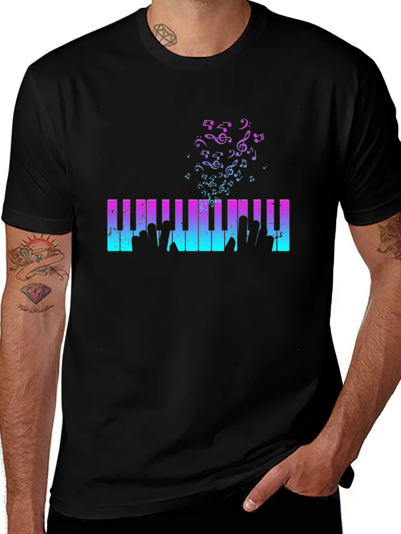 Musical Piano Keys Graphic Tee