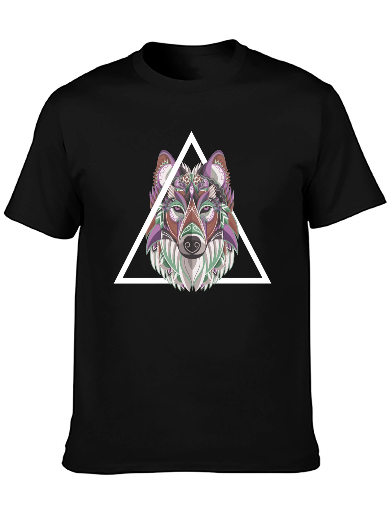 Geometric Wolf T-Shirt - Modern Graphic Tee