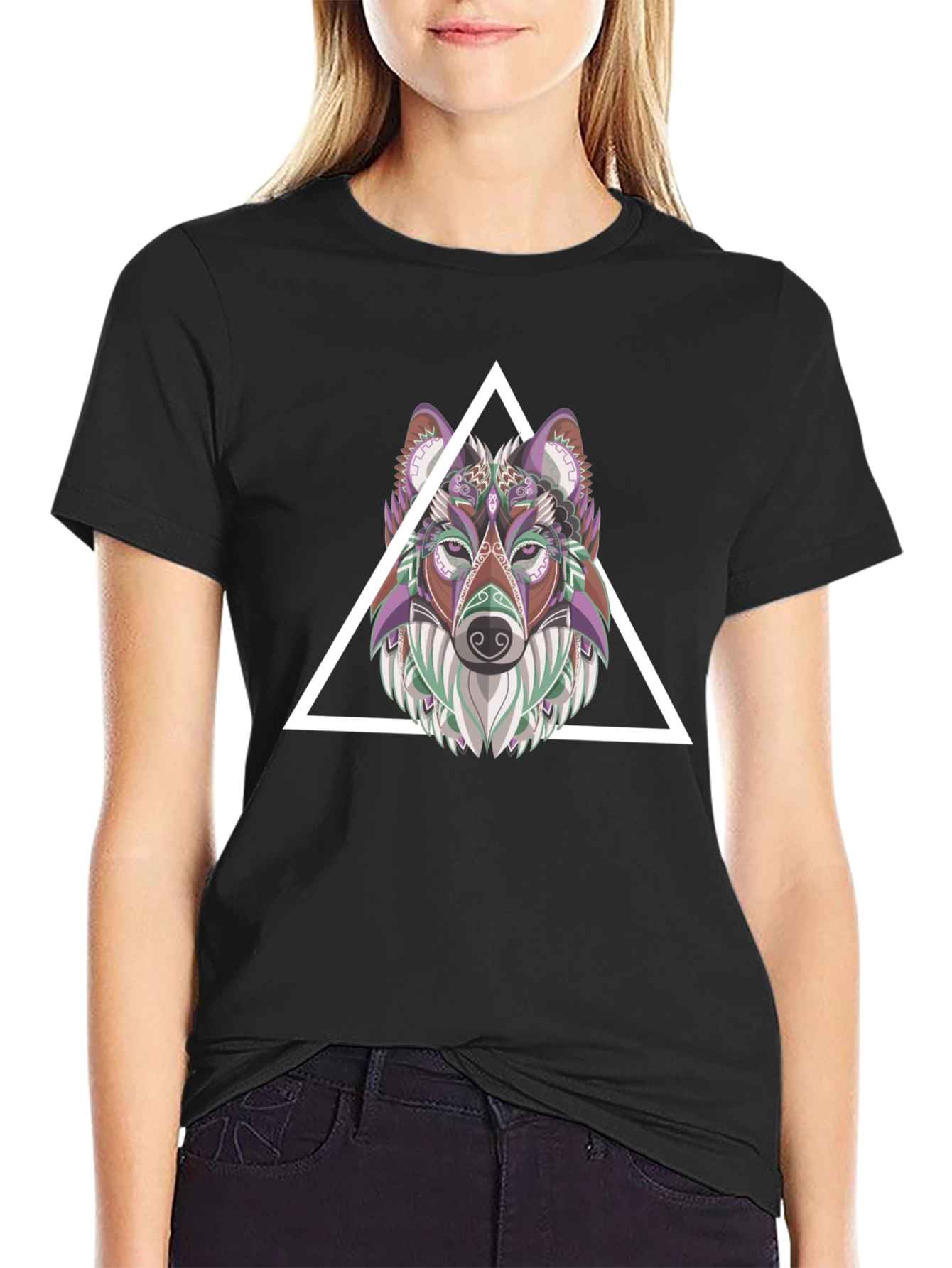 Geometric Wolf T-Shirt - Modern Graphic Tee