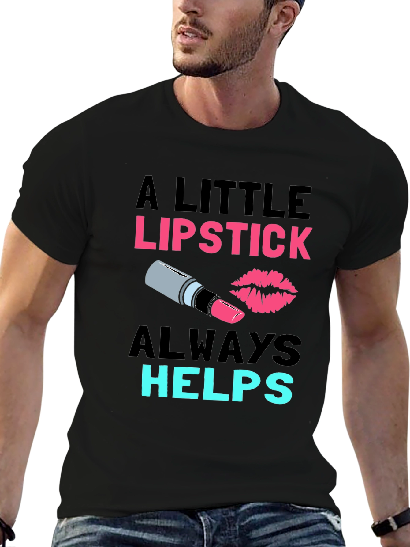 Lipstick Helps Graphic Tee - Beauty Lover Shirt