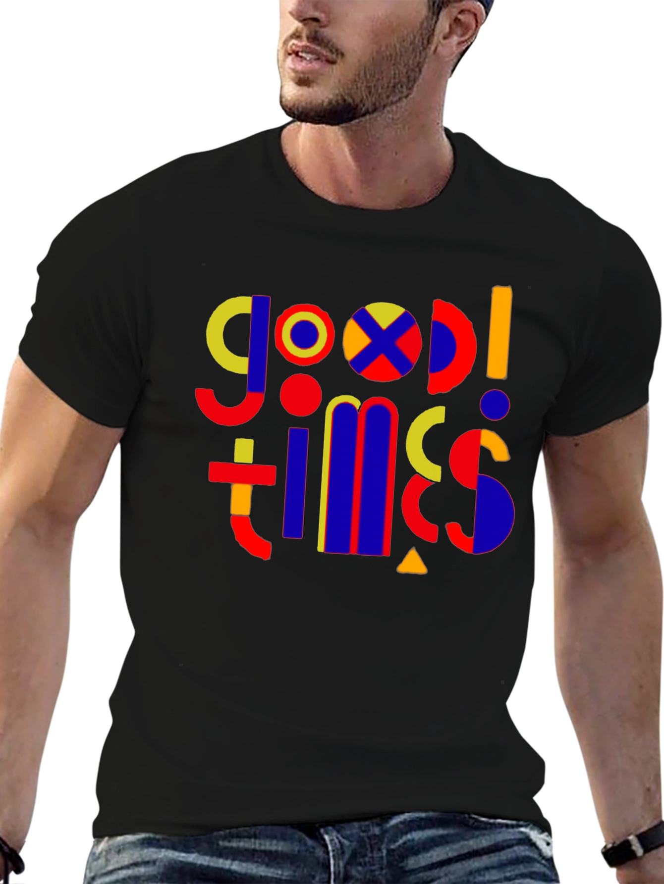 Good Times Graphic Print Black T-Shirt