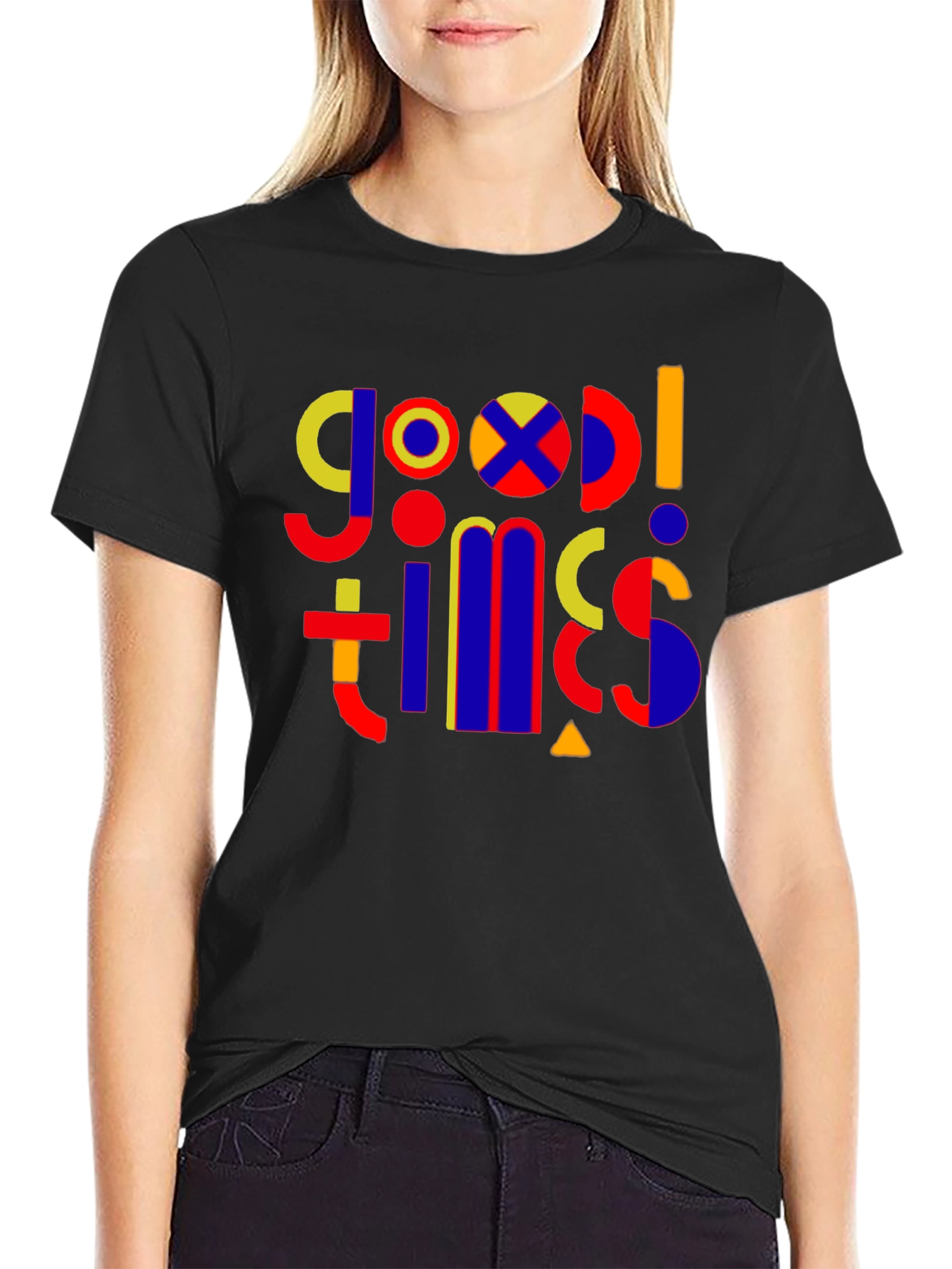Good Times Graphic Print Black T-Shirt