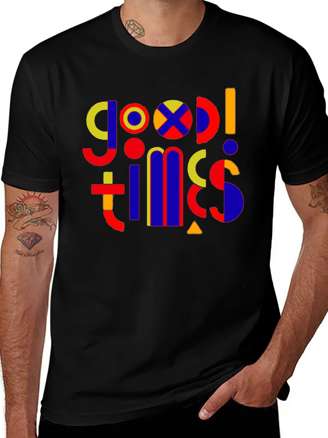 Good Times Graphic Print Black T-Shirt
