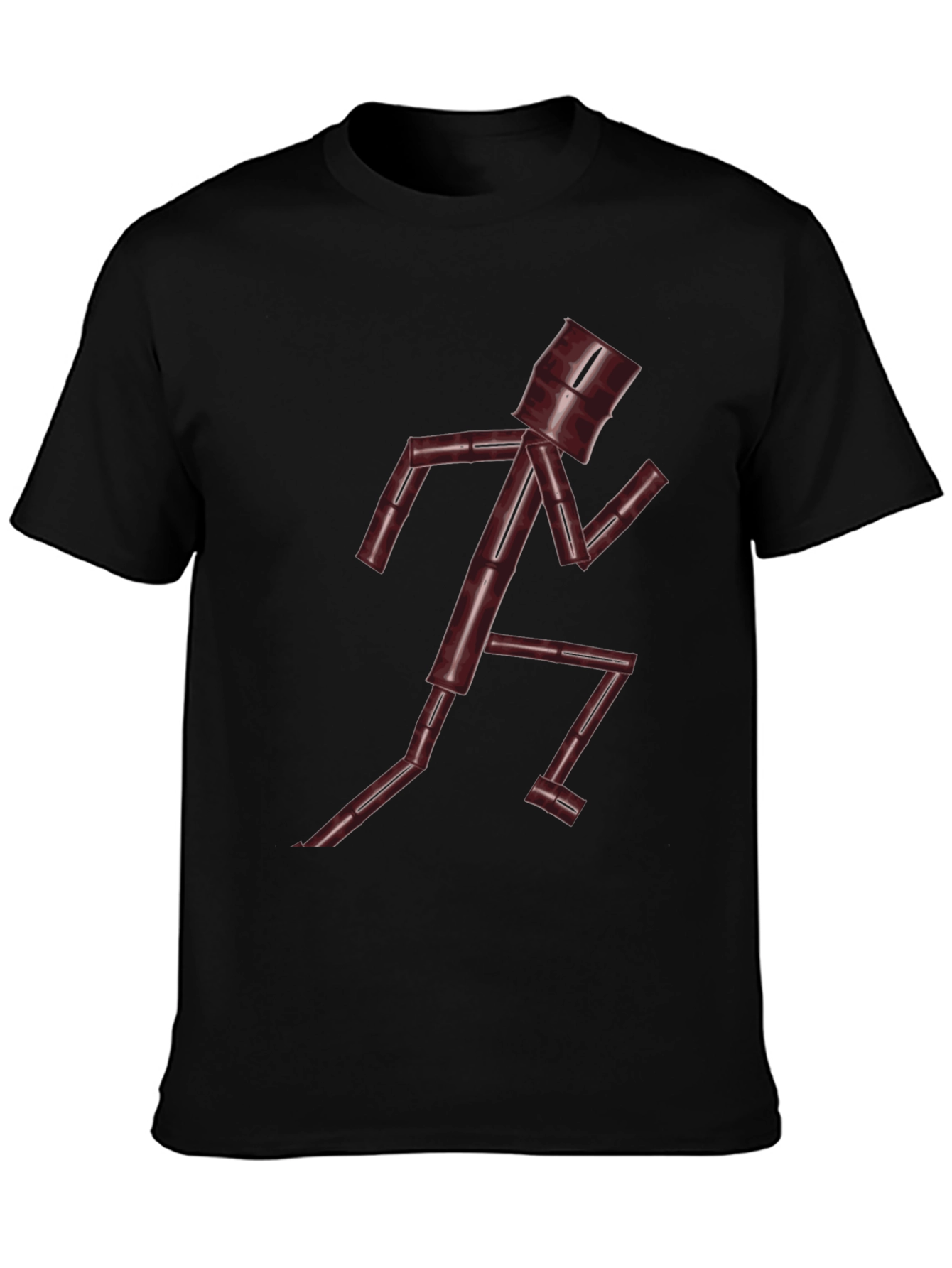 Unique Running Man Graphic Tee - Dark Chocolate Brown