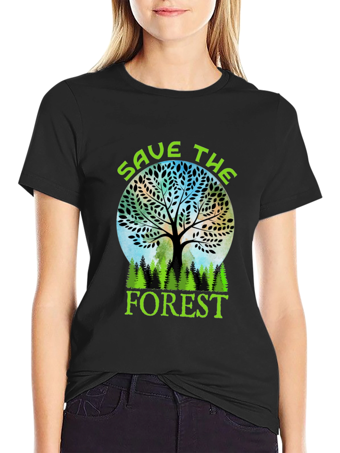Save the Forest Black Graphic Tee