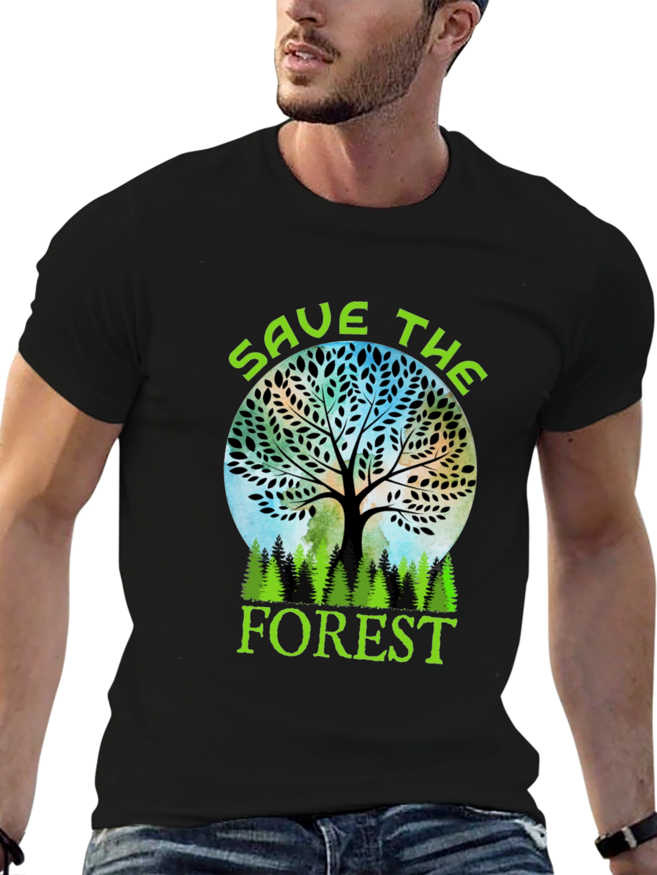 Save the Forest Black Graphic Tee