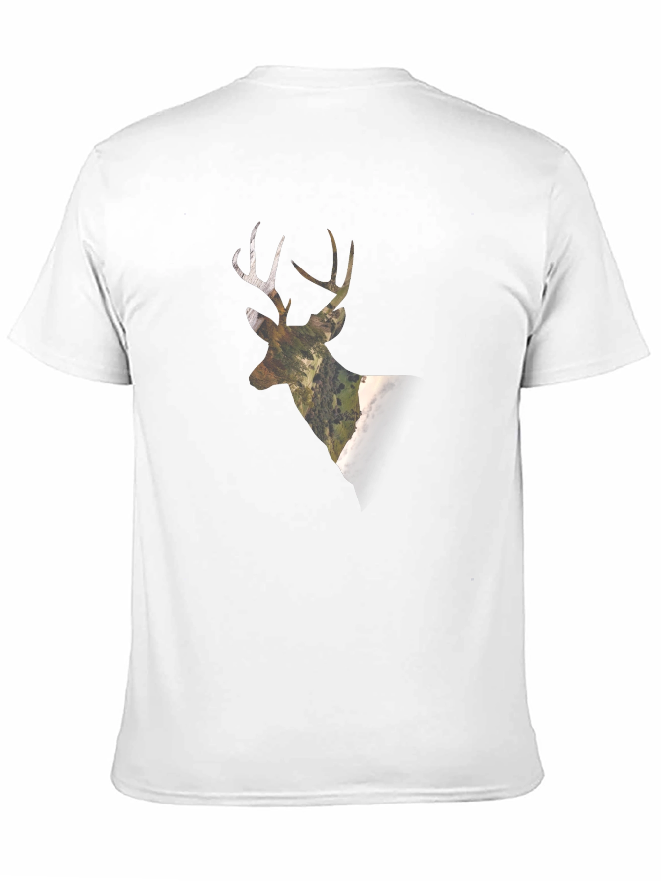 Camo Deer Graphic Tee - Black Cotton Blend