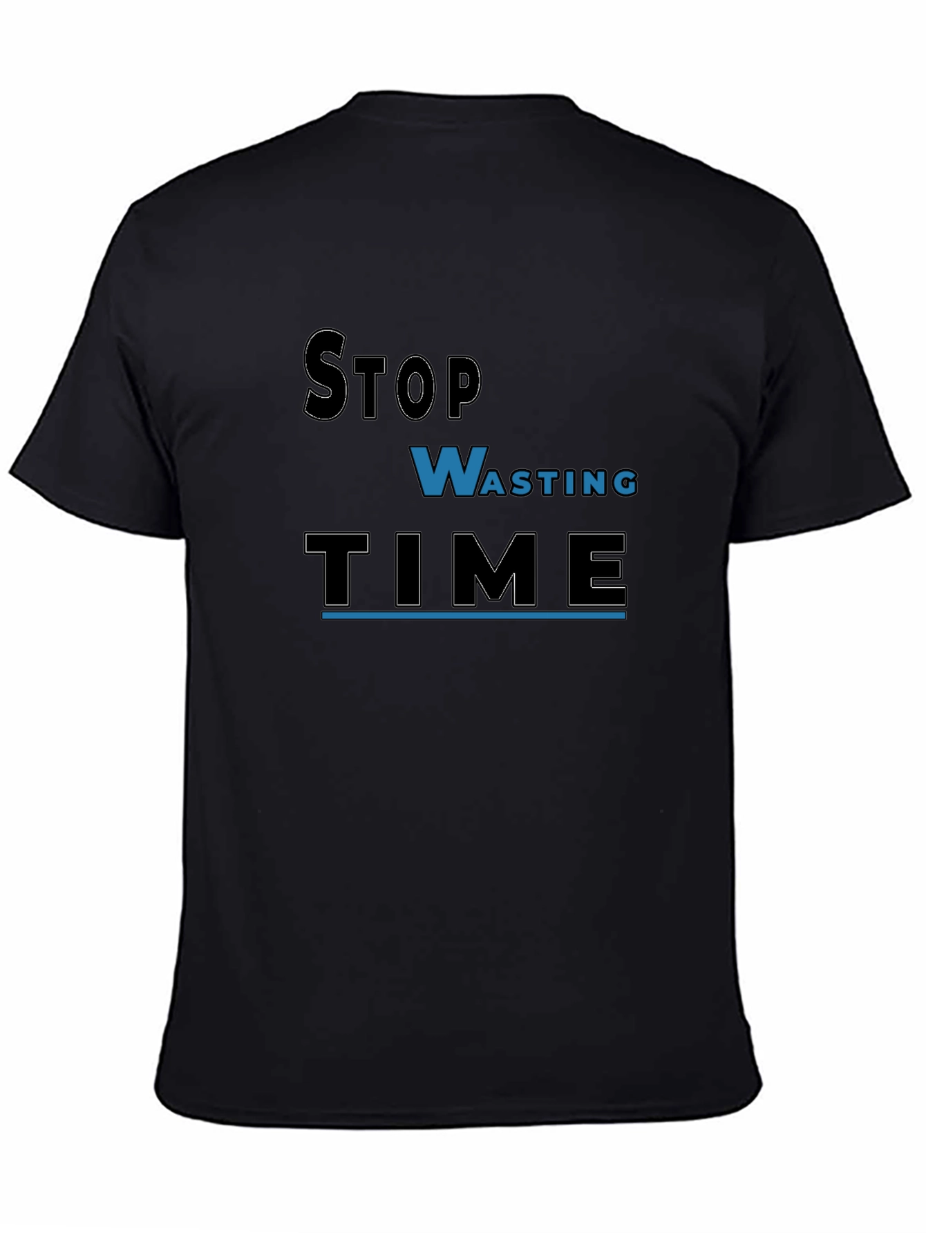 Stop Wasting Time Graphic Tee - Black