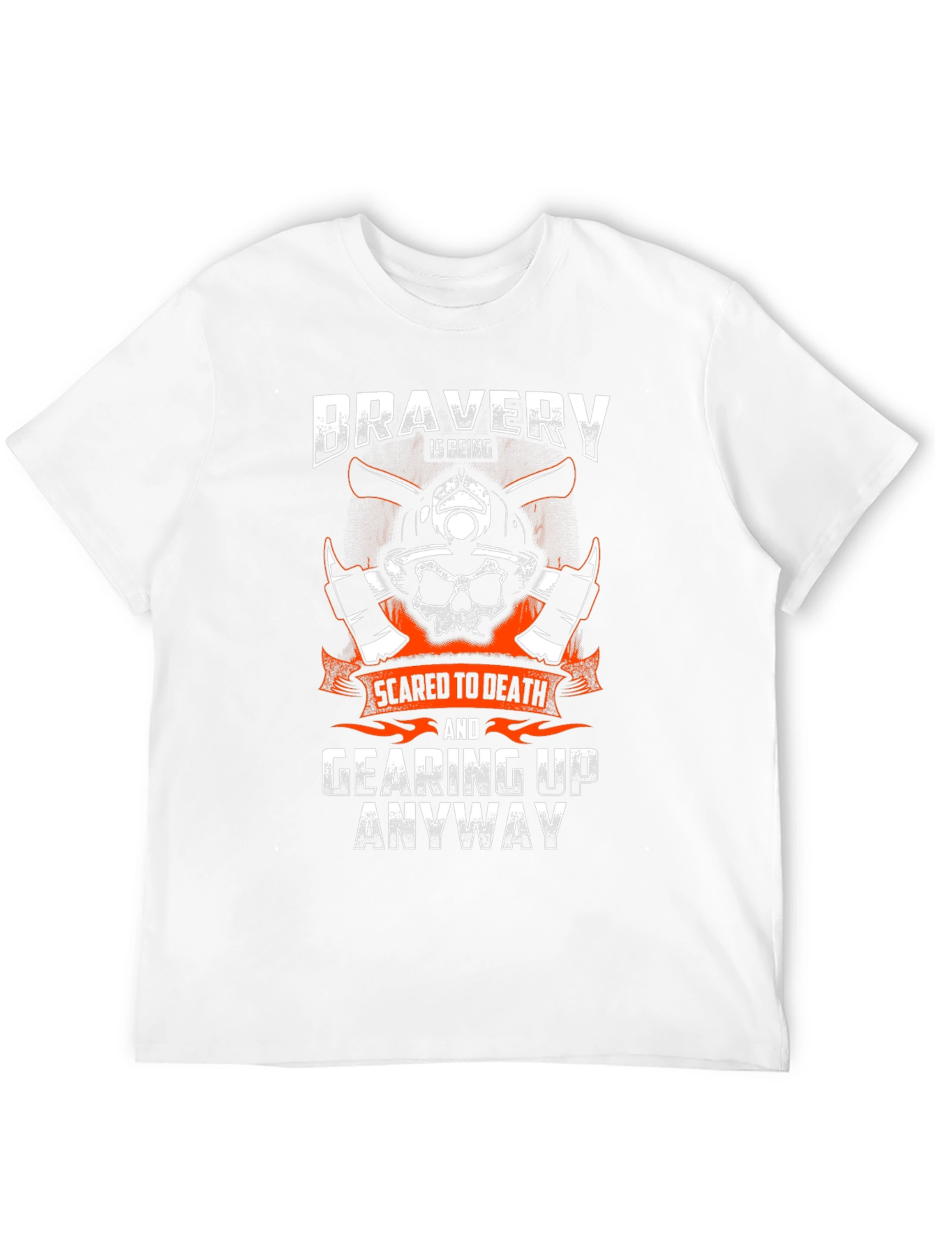 Bravery Firefighter Skull Graphic Tee