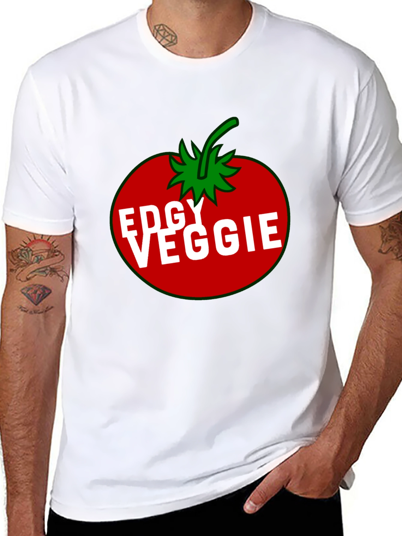 Edgy Veggie Tomato Graphic T-Shirt