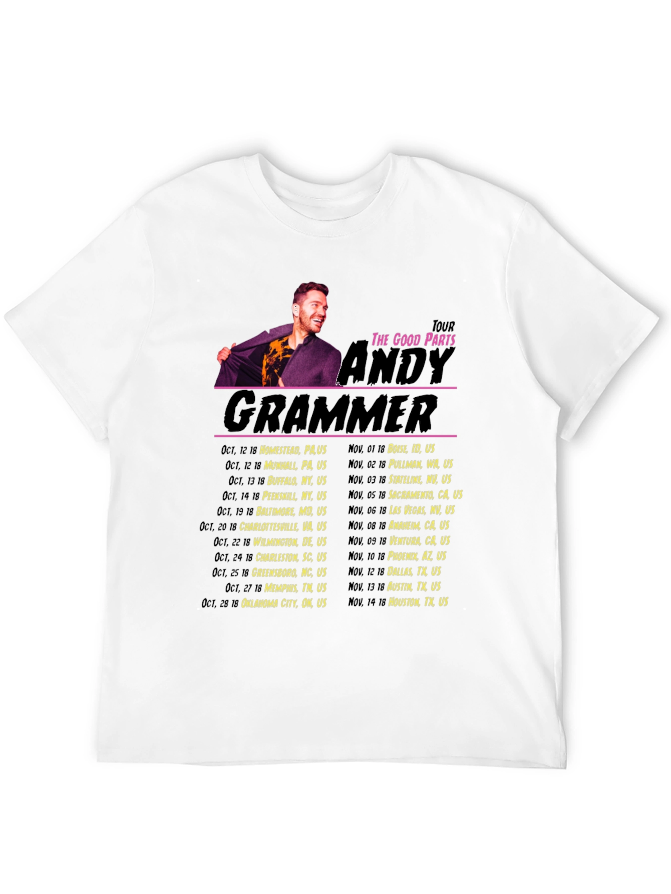 Andy Grammer The Good Parts Tour Black T-Shirt