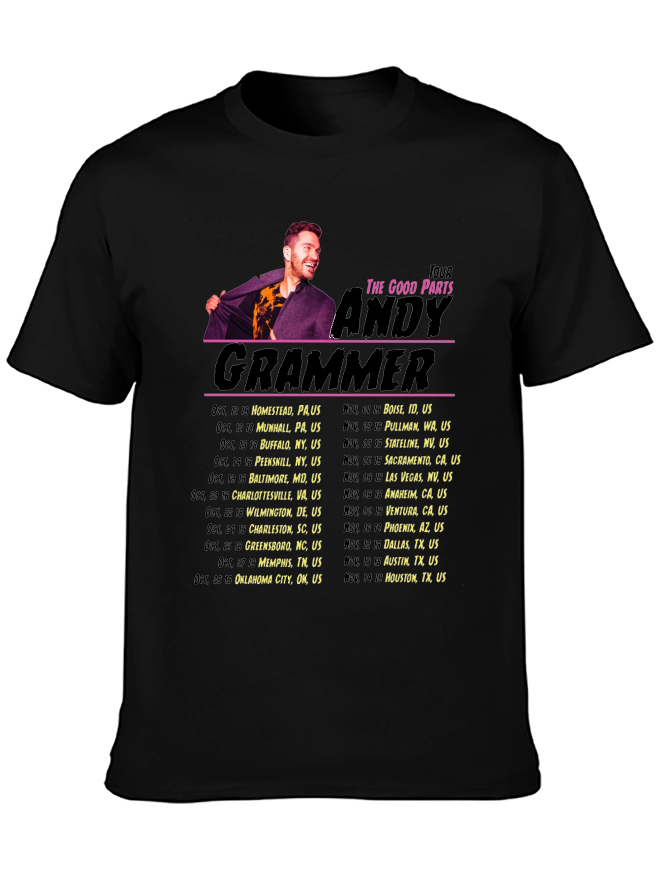 Andy Grammer The Good Parts Tour Black T-Shirt