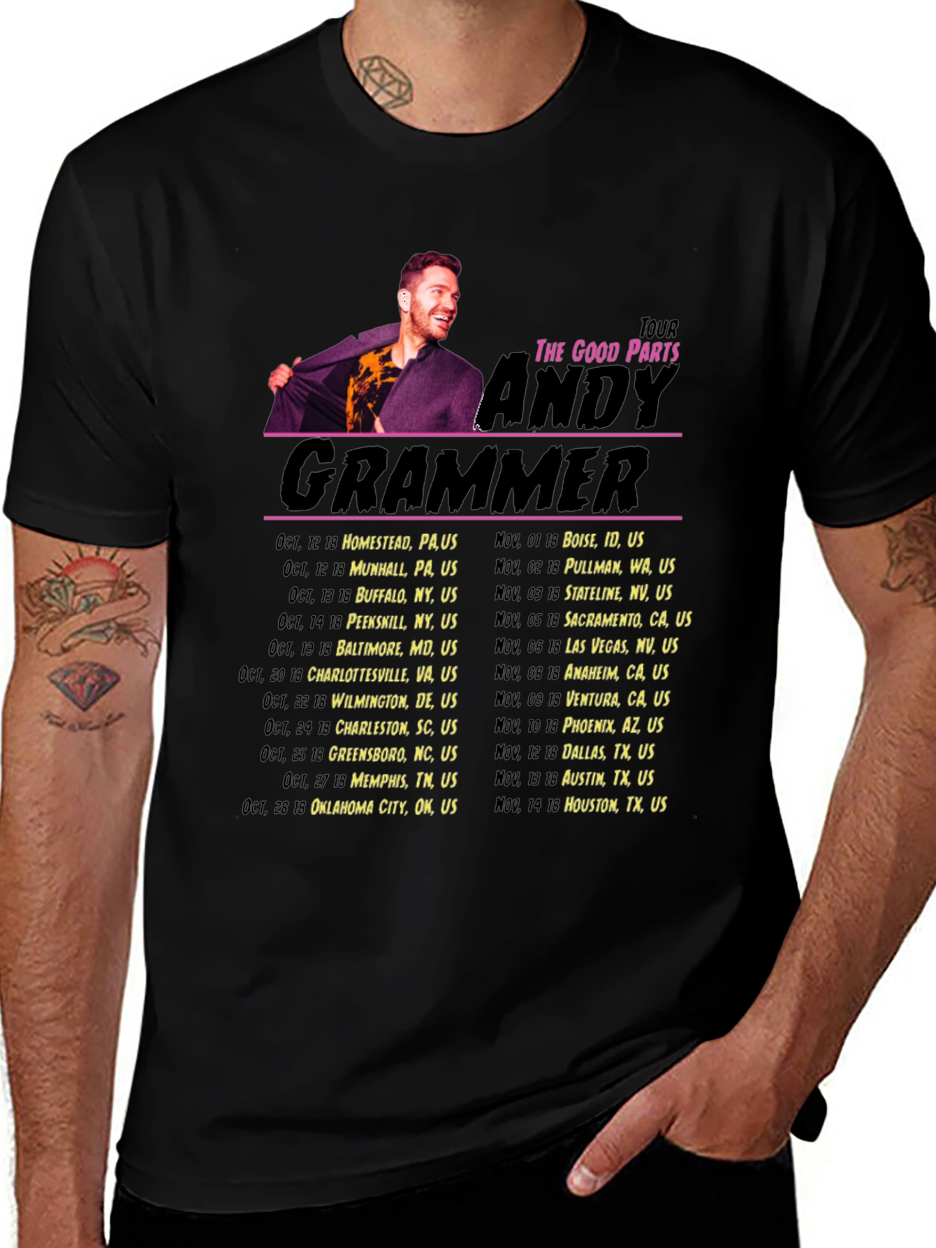 Andy Grammer The Good Parts Tour Black T-Shirt