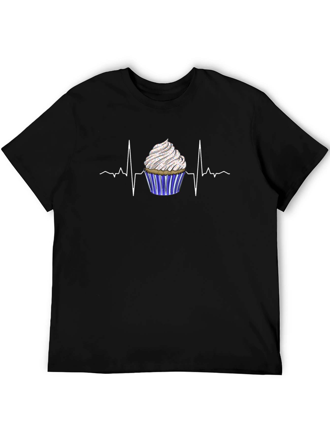 Cupcake Heartbeat Graphic Tee - Black