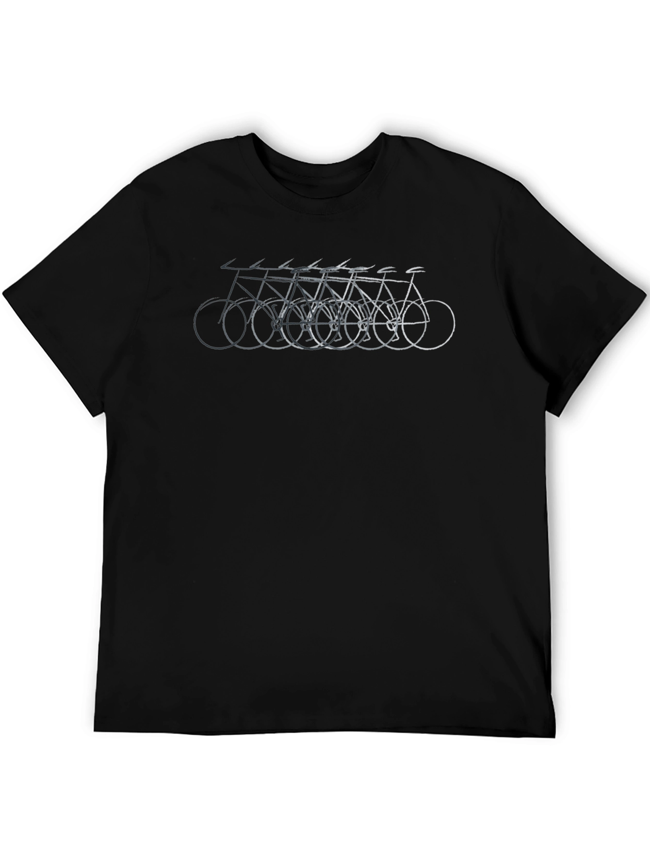 Mens Black T-Shirt with Bicycle Design