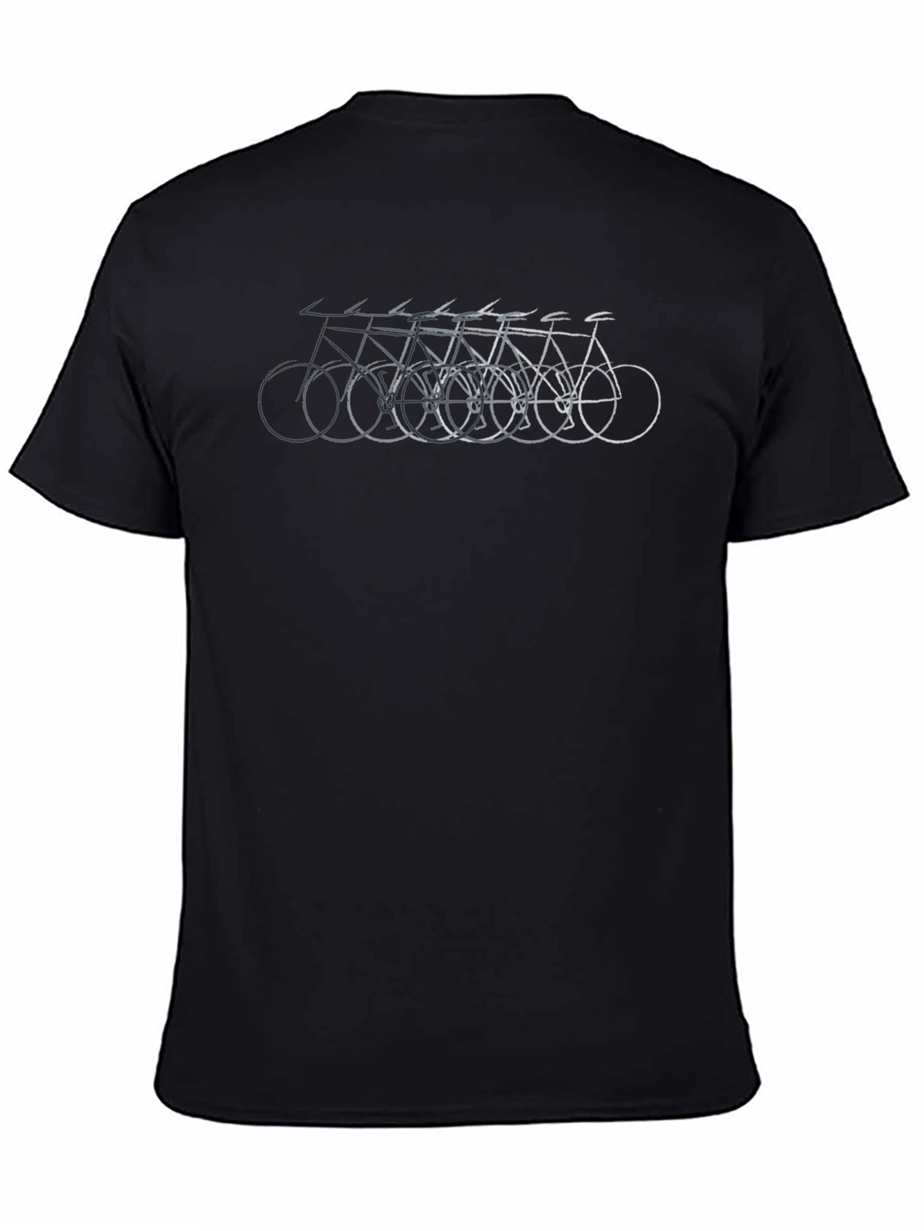 Mens Black T-Shirt with Bicycle Design