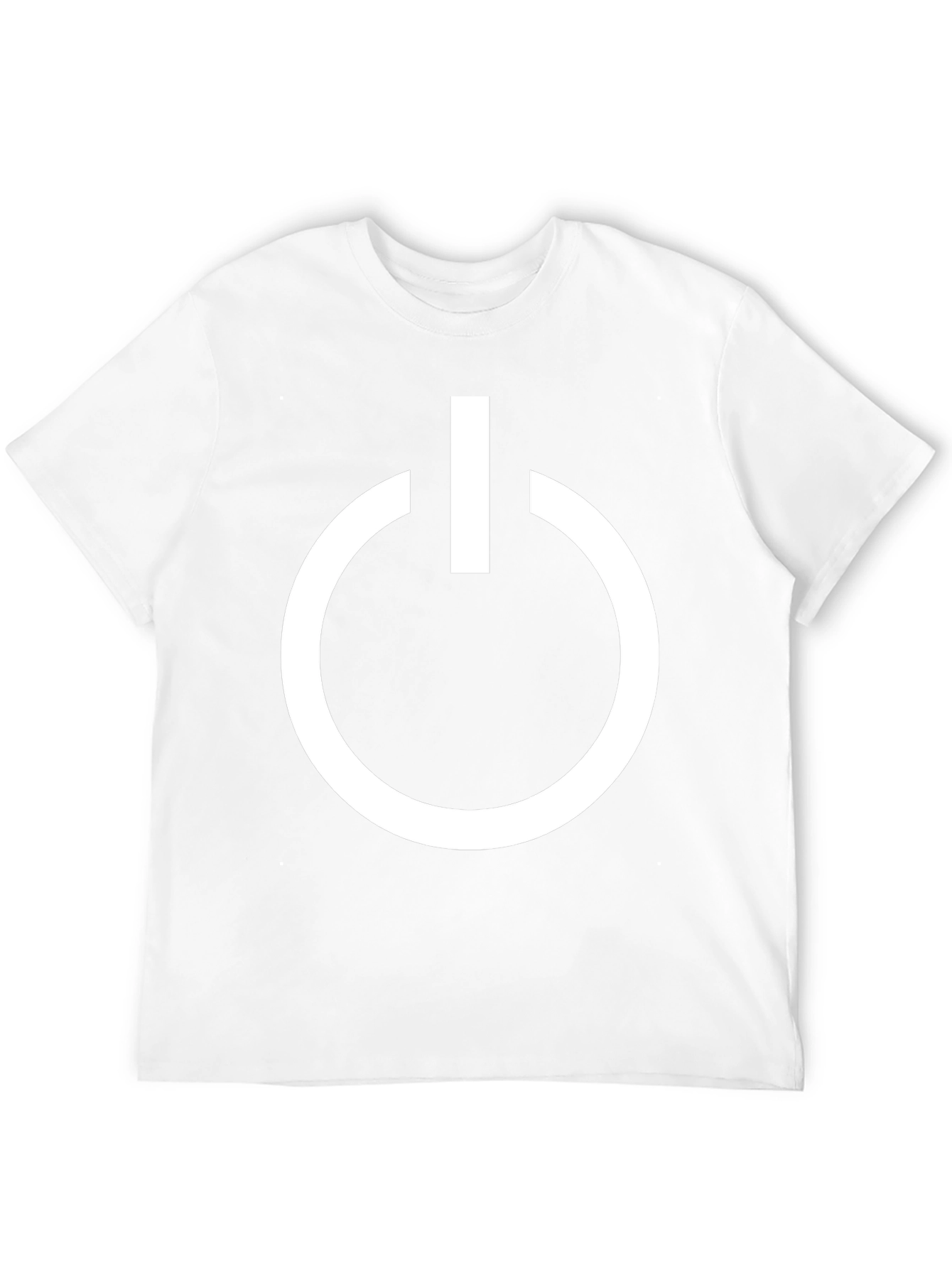 Black T-Shirt with White Power Button Graphic