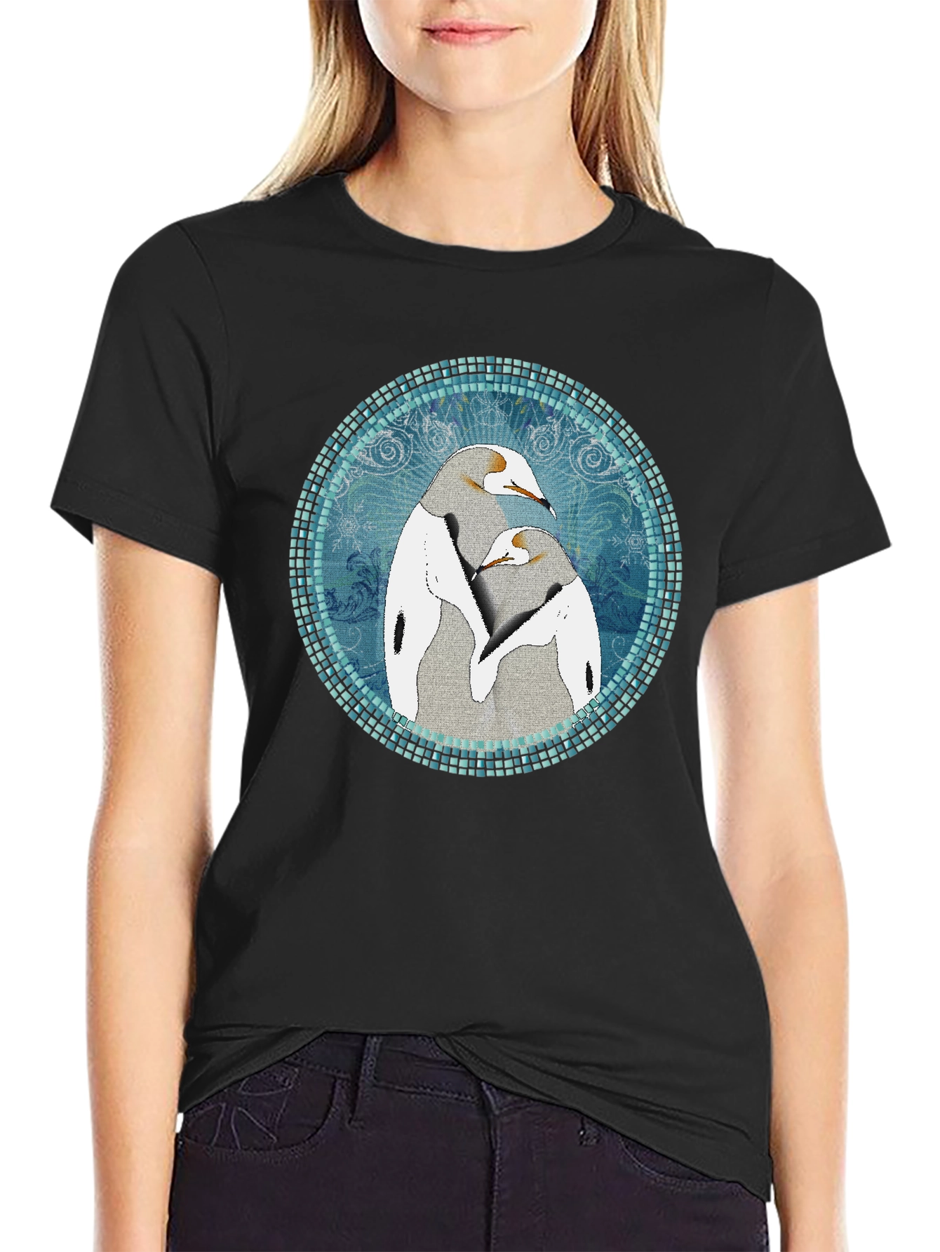 Penguin Love T-Shirt - Black Cotton Tee