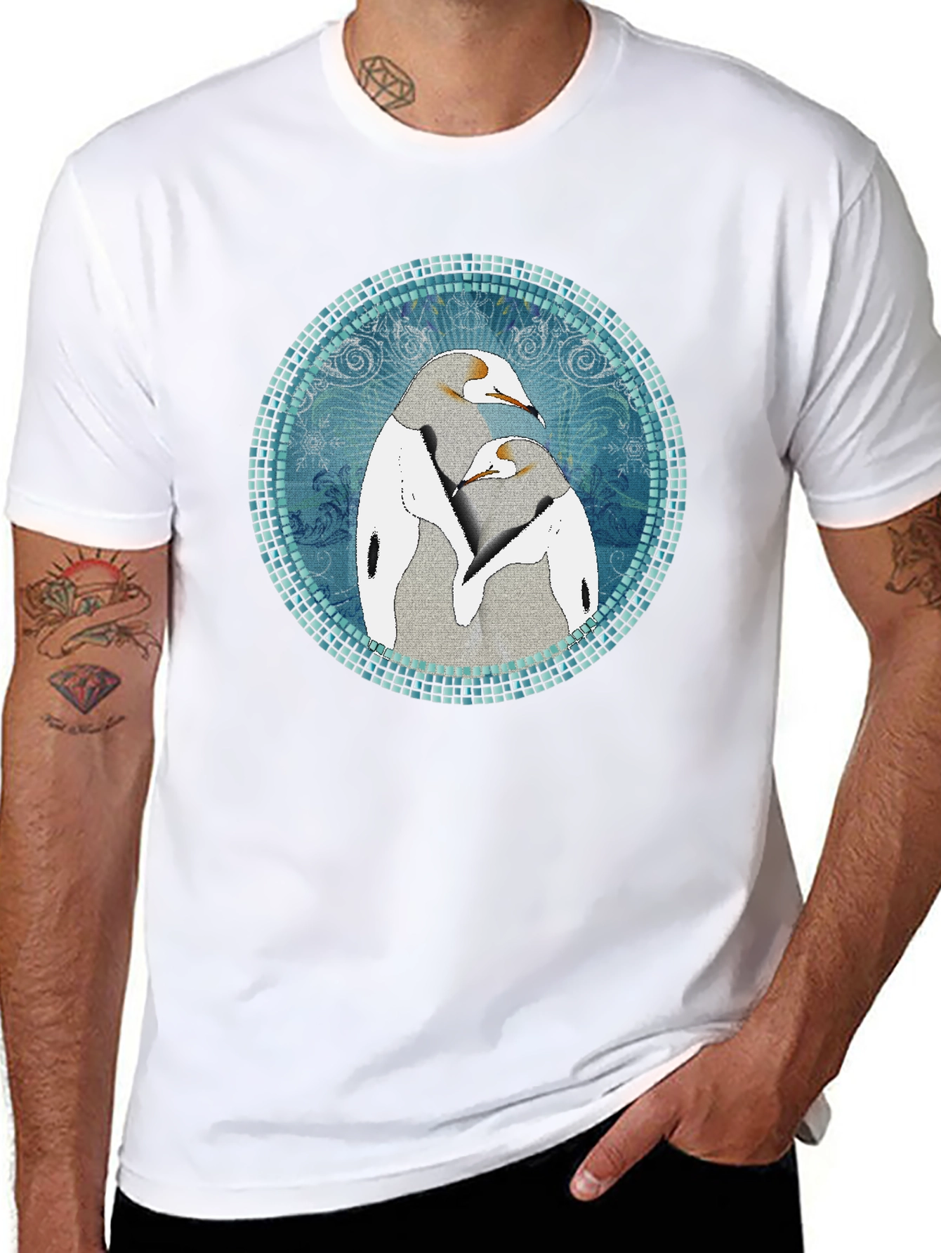 Penguin Love T-Shirt - Black Cotton Tee