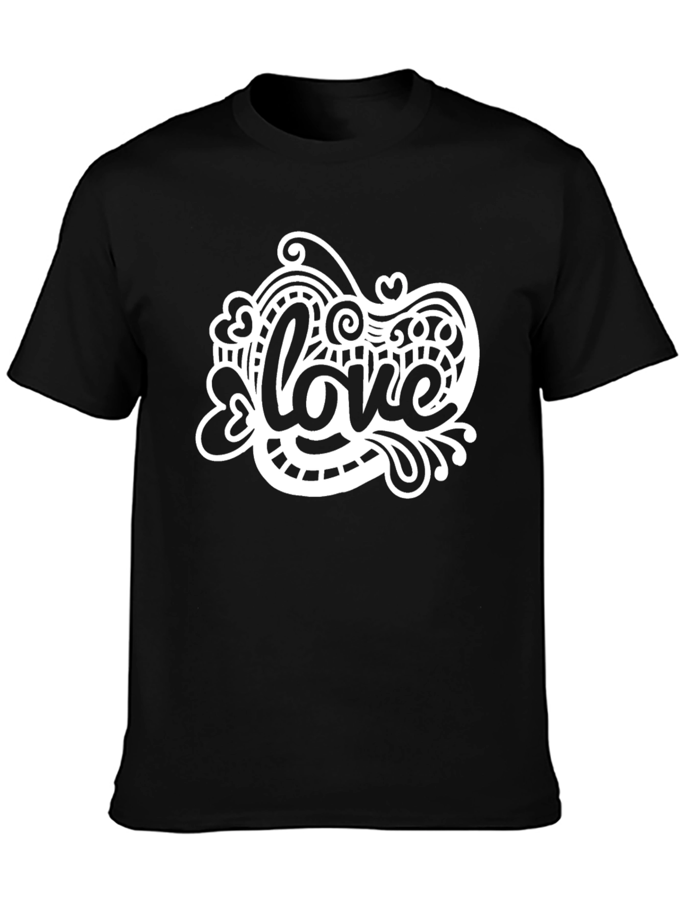 Love Graphic Print Black Crew Neck T-Shirt