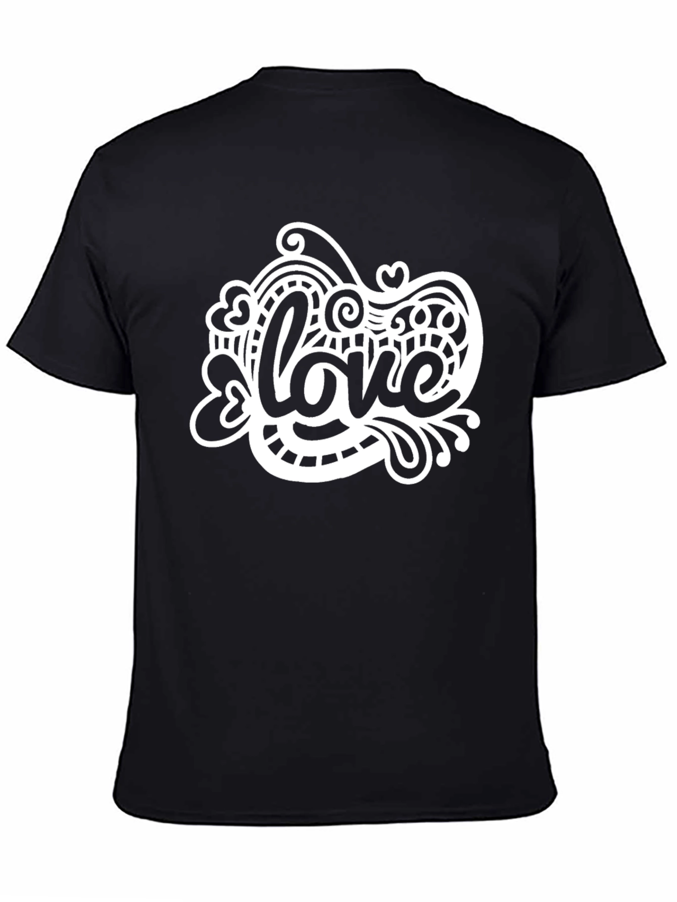 Love Graphic Print Black Crew Neck T-Shirt