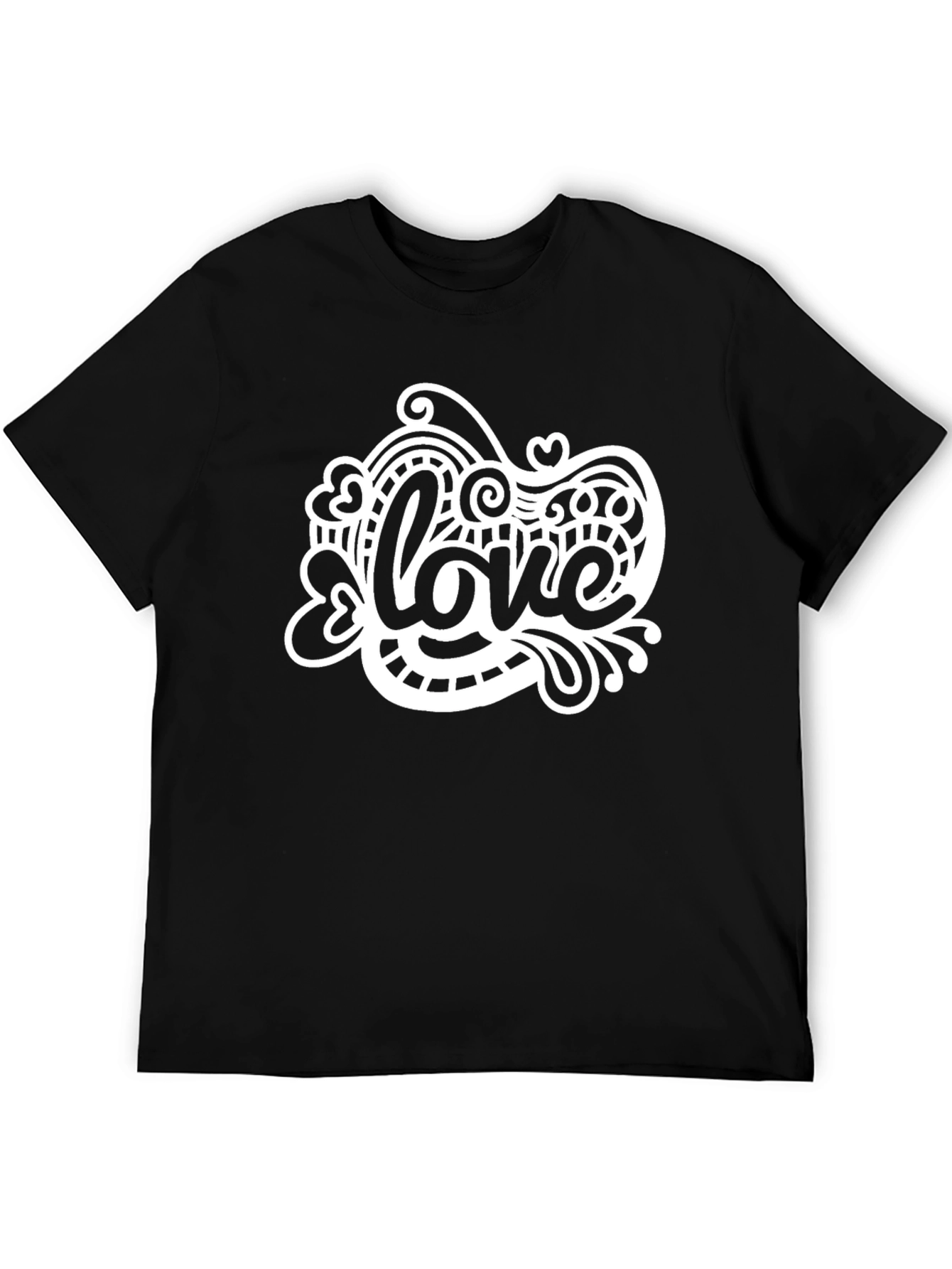 Love Graphic Print Black Crew Neck T-Shirt