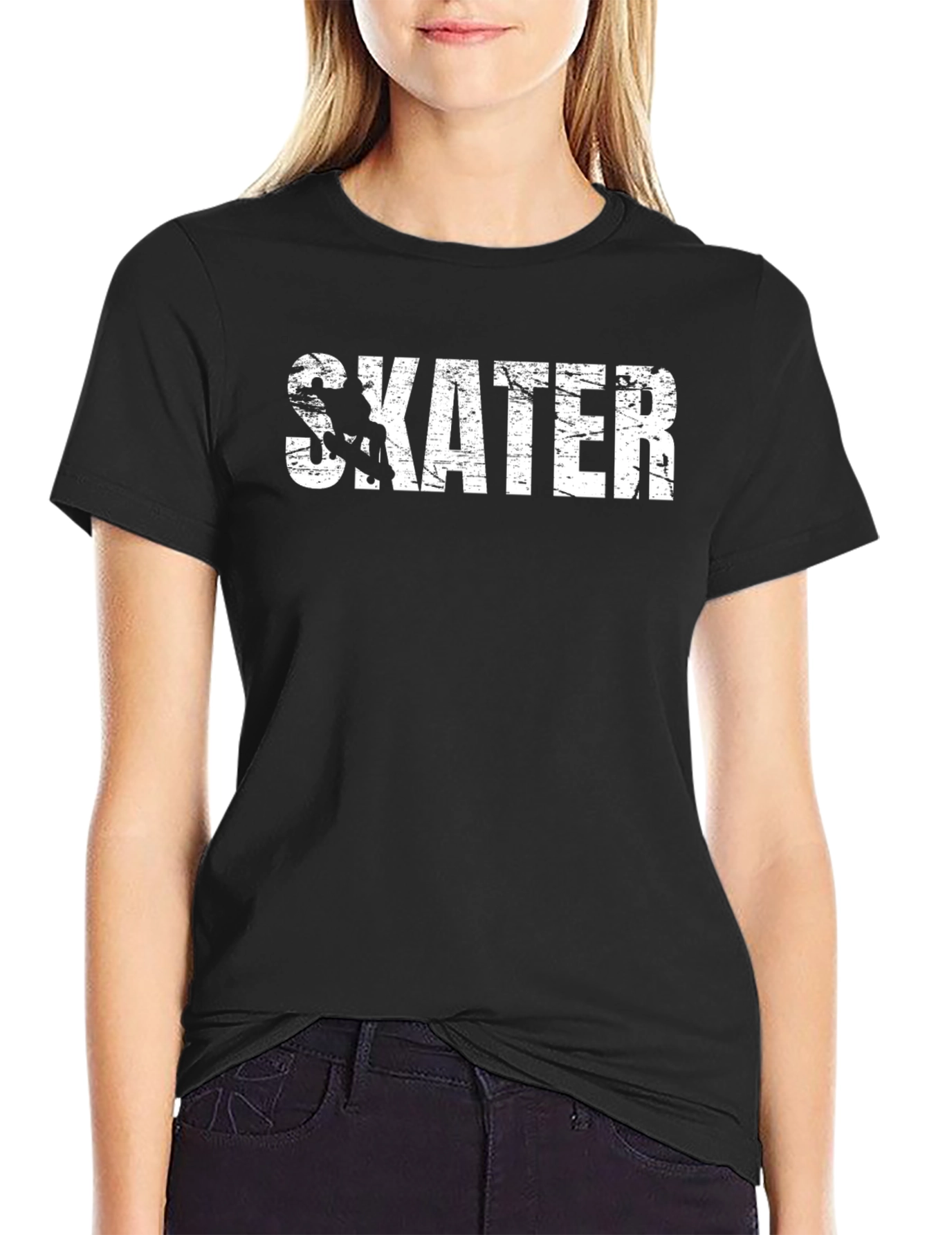 Skater Graphic Tee - Stylish Black Cotton T-Shirt