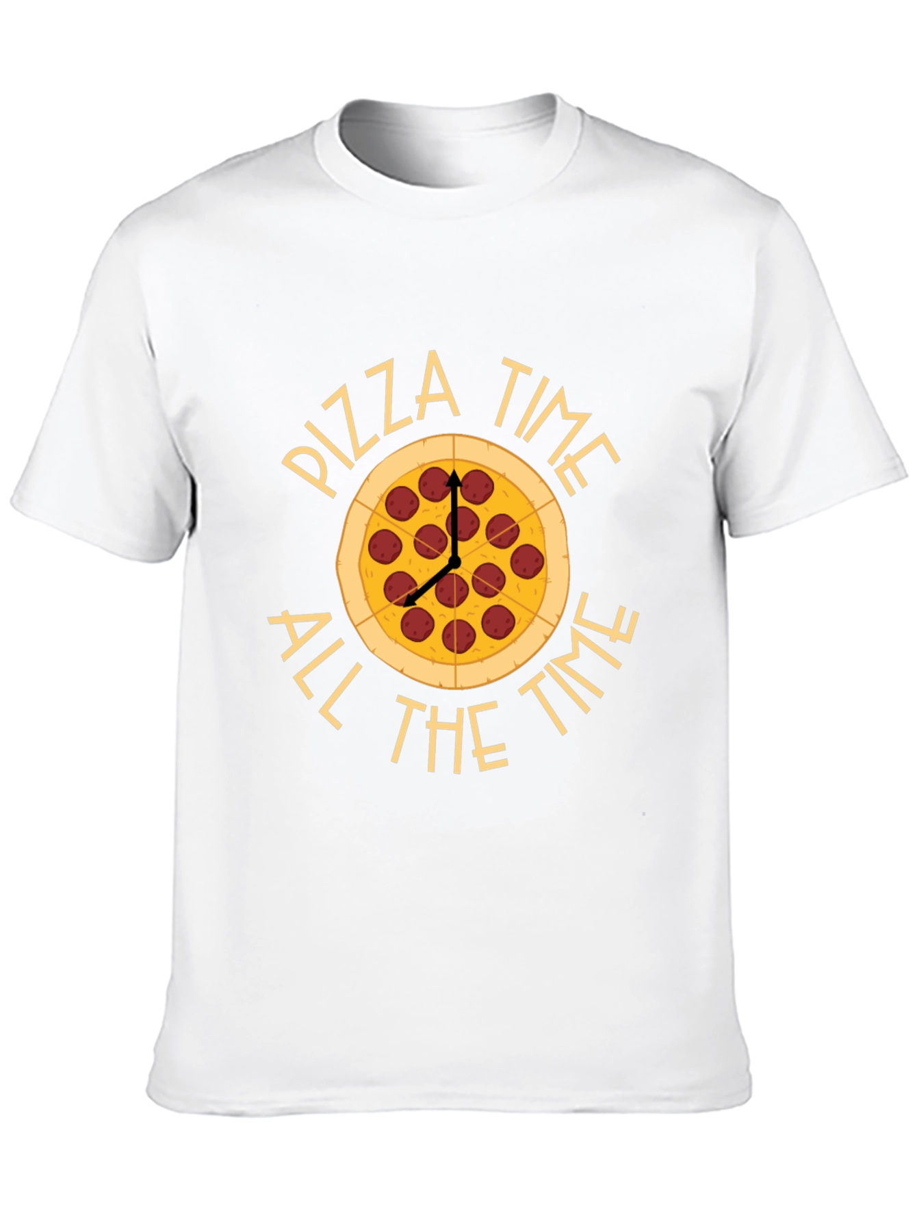 Pizza Time All The Time Black T-Shirt