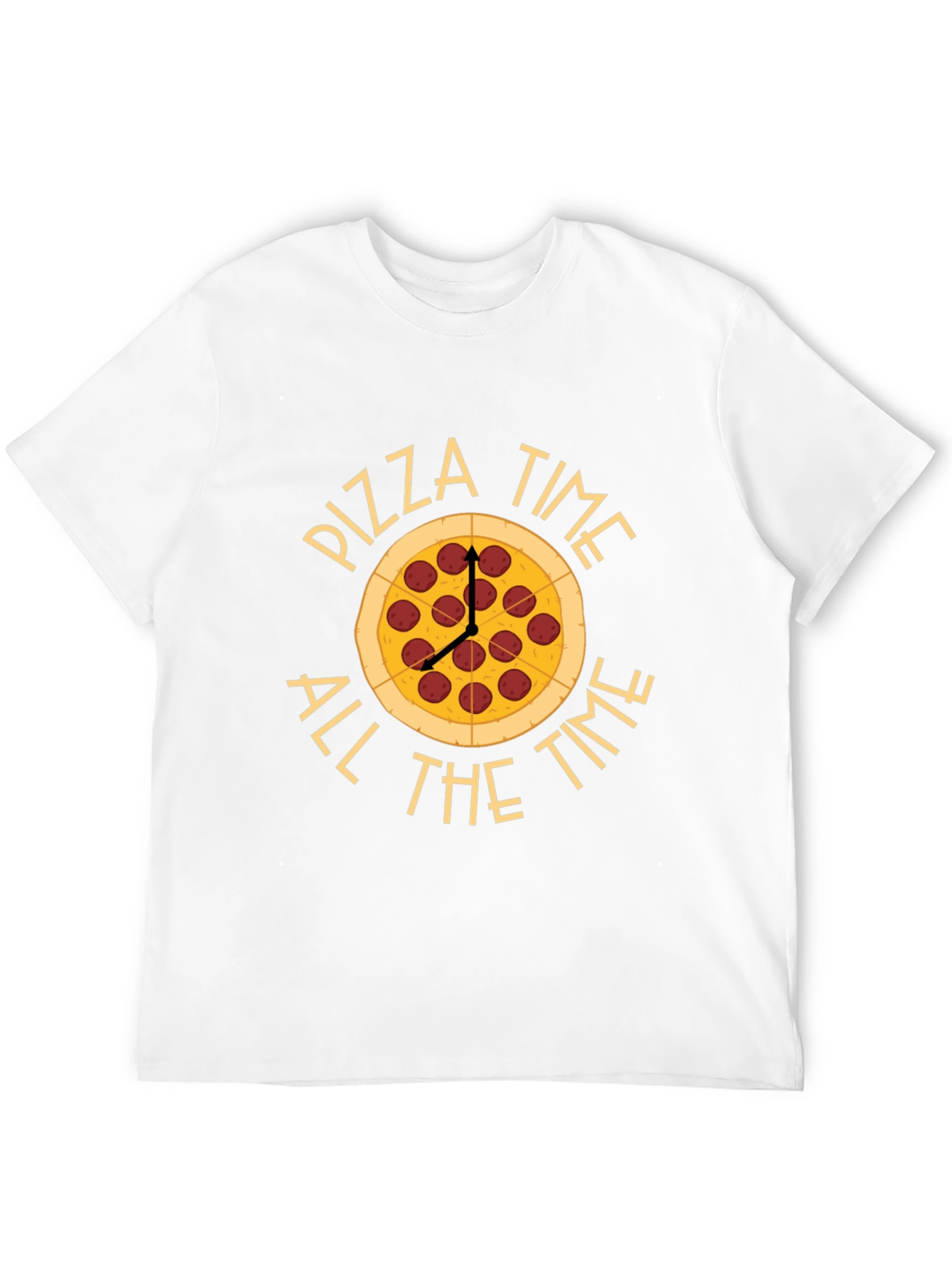 Pizza Time All The Time Black T-Shirt