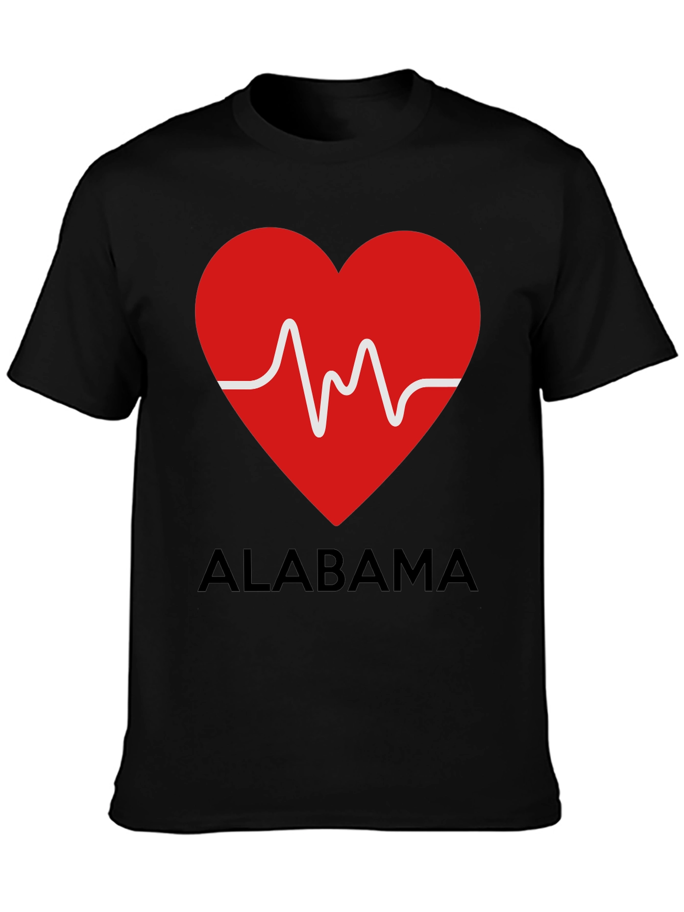Alabama Heartbeat Graphic Tee - Black