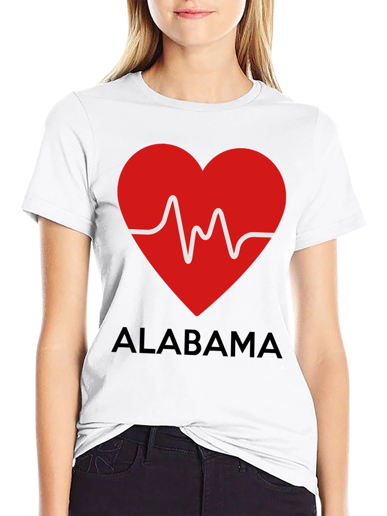 Alabama Heartbeat Graphic Tee - Black