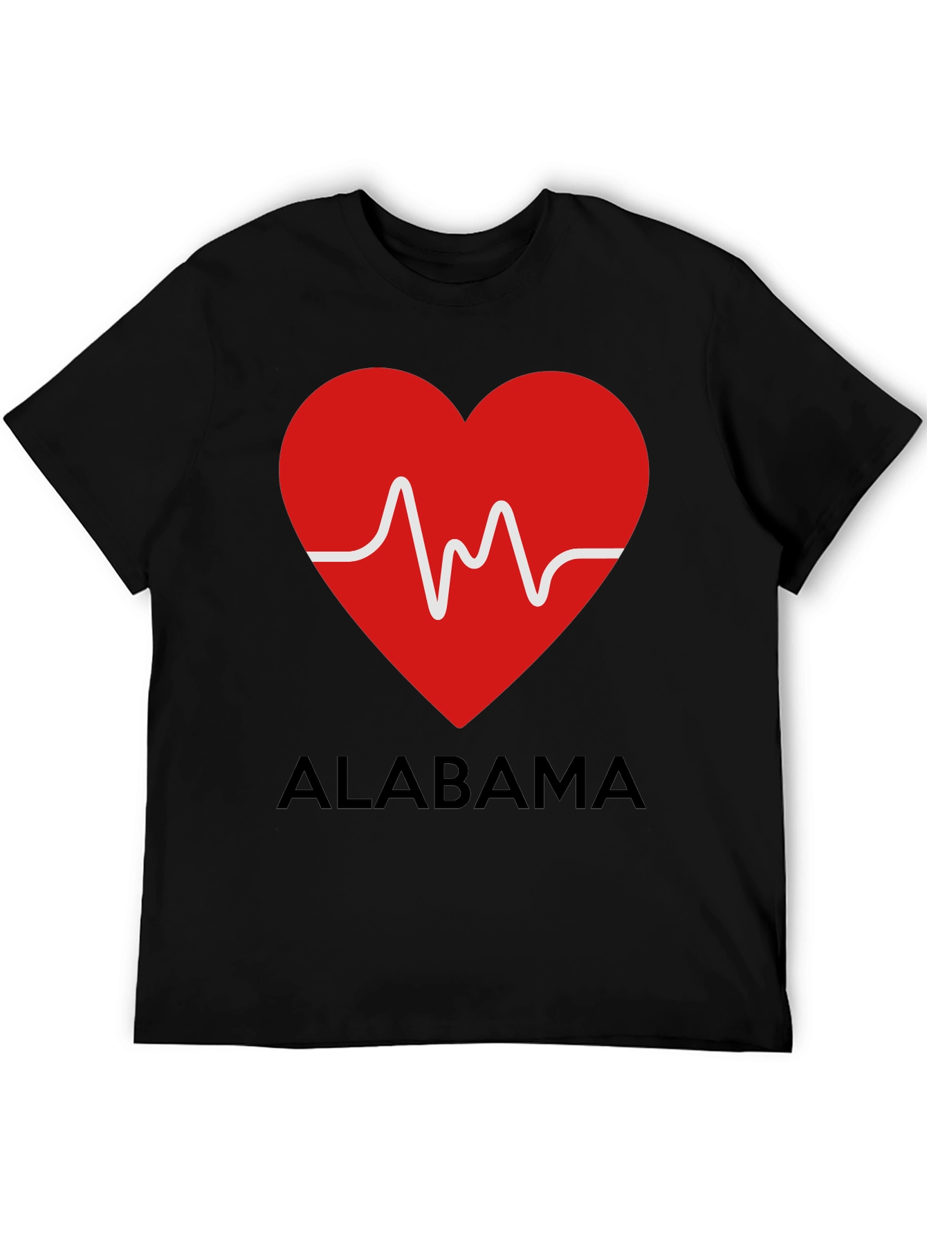 Alabama Heartbeat Graphic Tee - Black