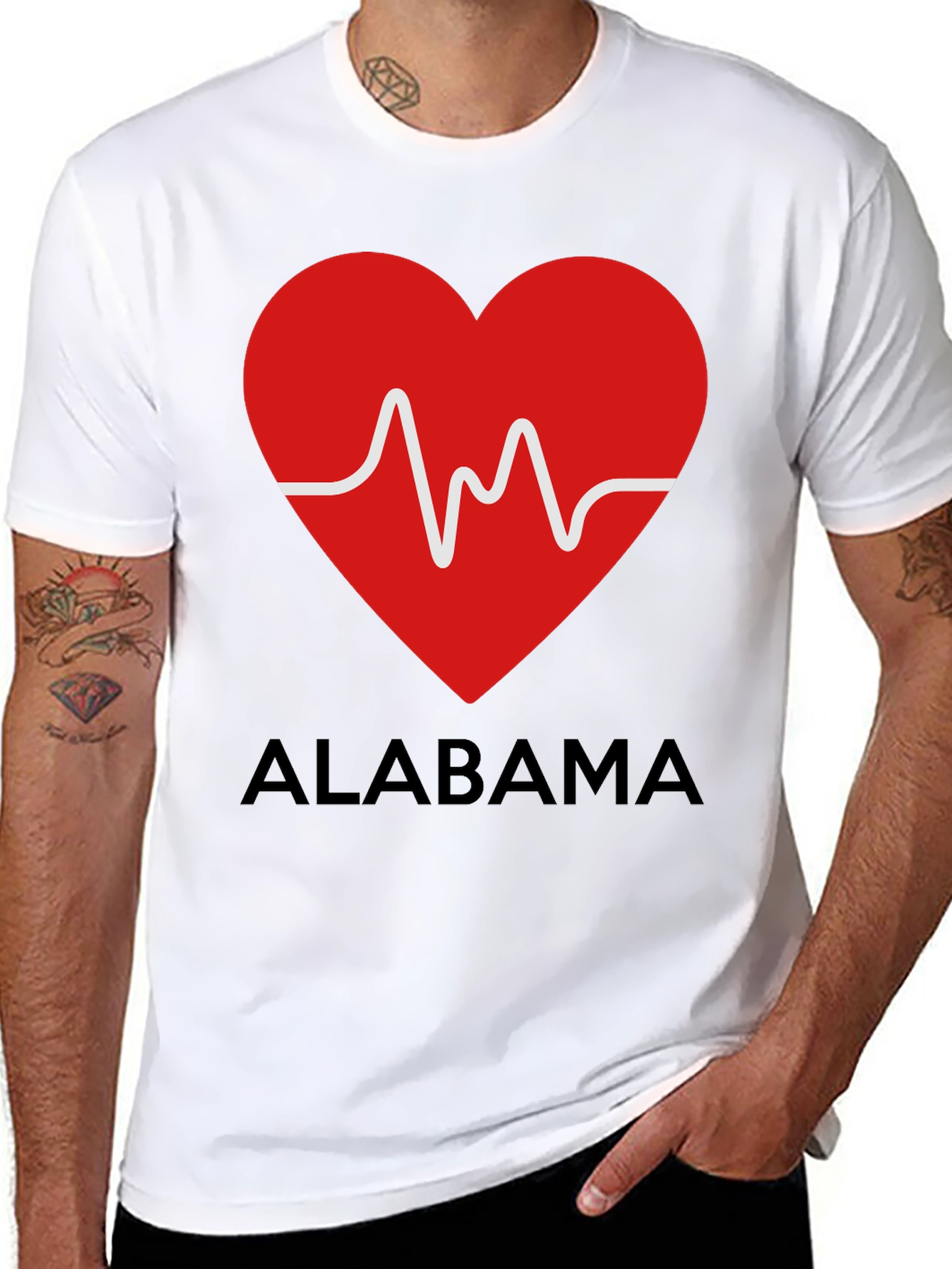 Alabama Heartbeat Graphic Tee - Black
