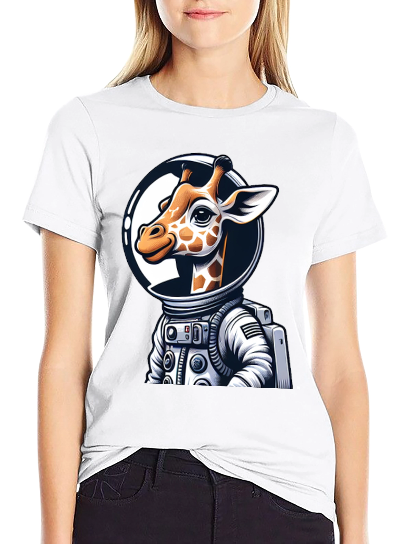 Giraffe Astronaut Graphic Tee - Space Explorer T-Shirt
