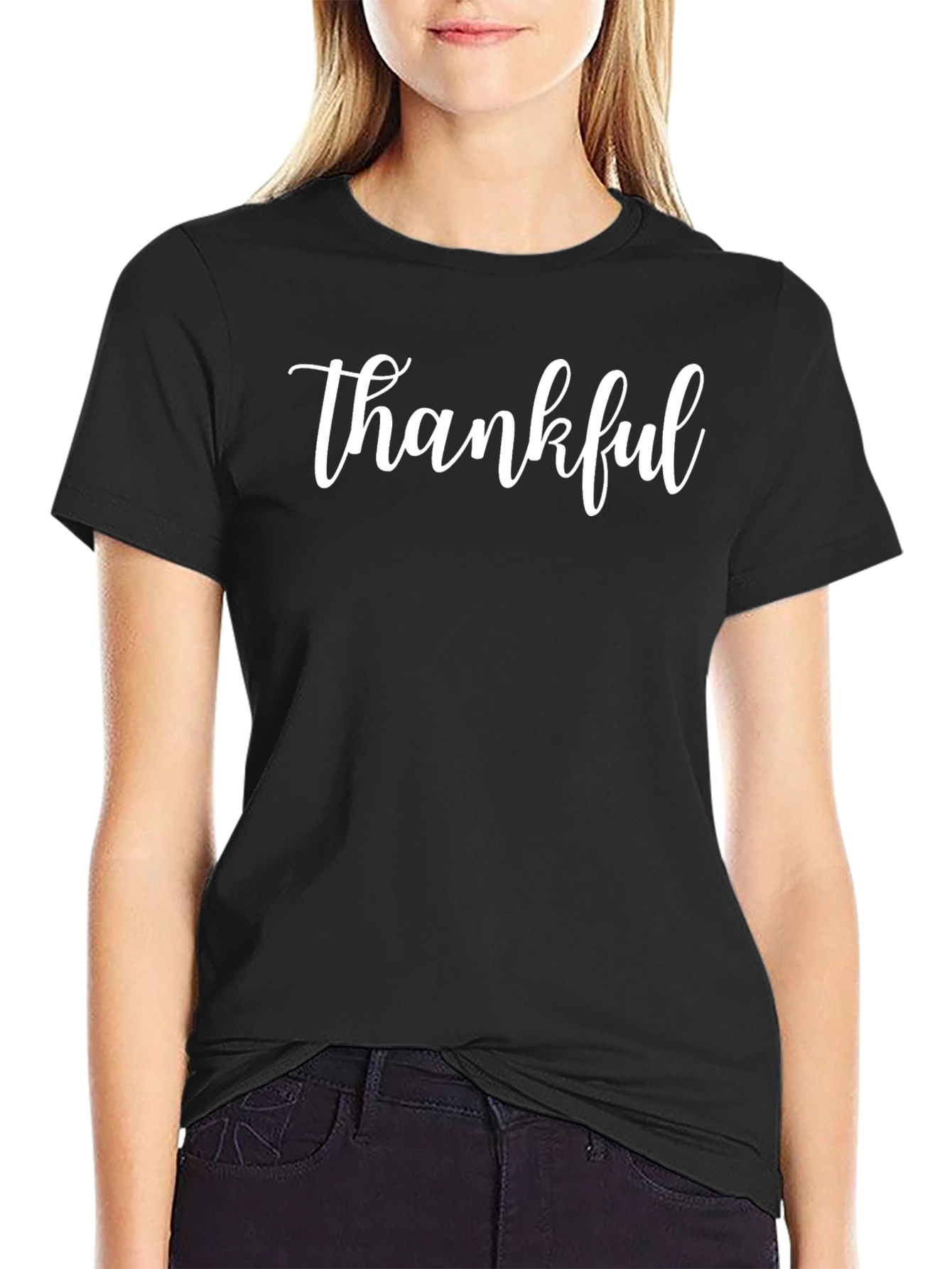 Thankful Graphic Print T-Shirt - Casual Style