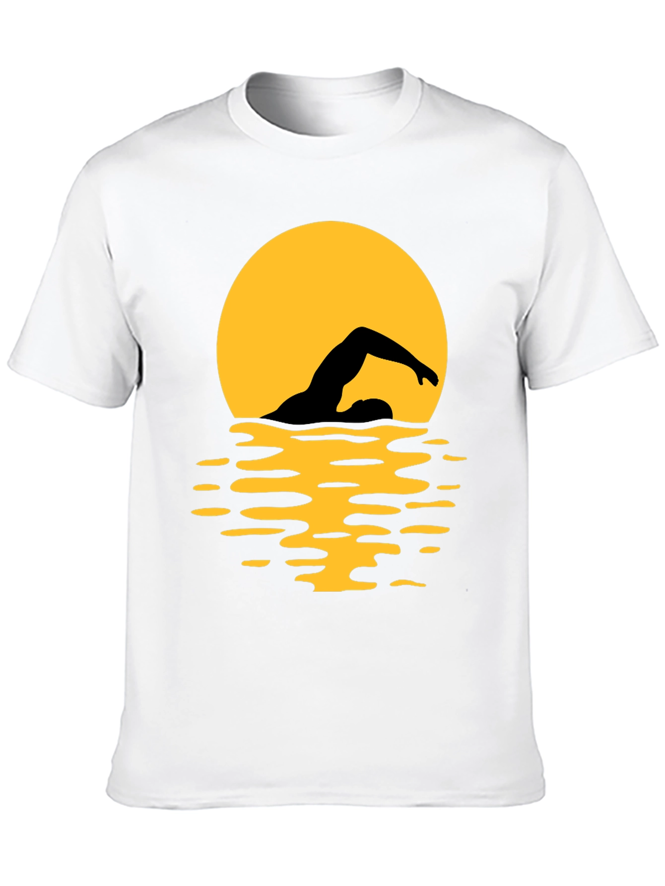 Swimmer Silhouette T-Shirt - Black Graphic Tee
