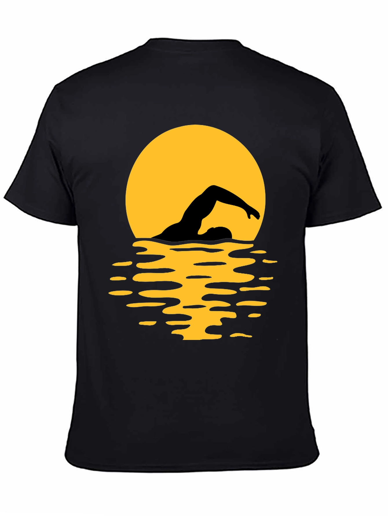 Swimmer Silhouette T-Shirt - Black Graphic Tee