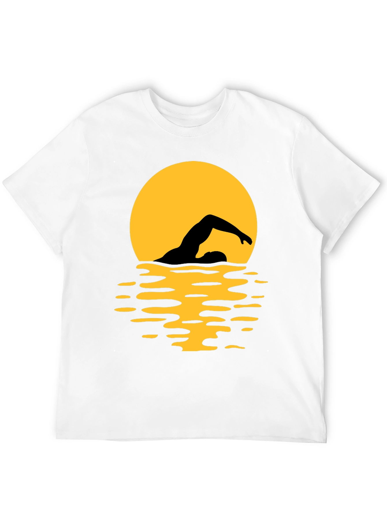 Swimmer Silhouette T-Shirt - Black Graphic Tee