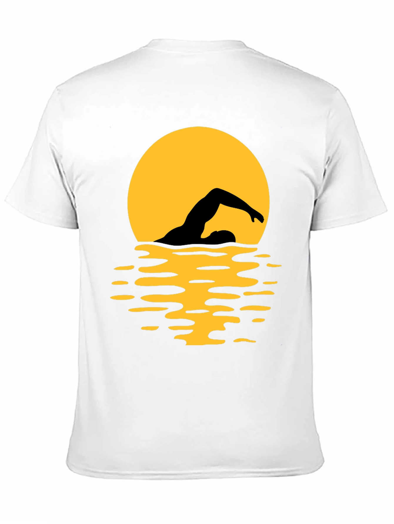 Swimmer Silhouette T-Shirt - Black Graphic Tee