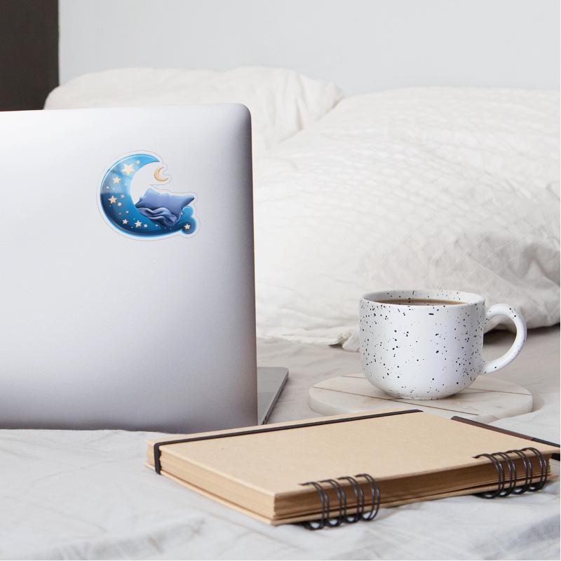 Cartoon Sleep Icon Moon and Bed for Sleep