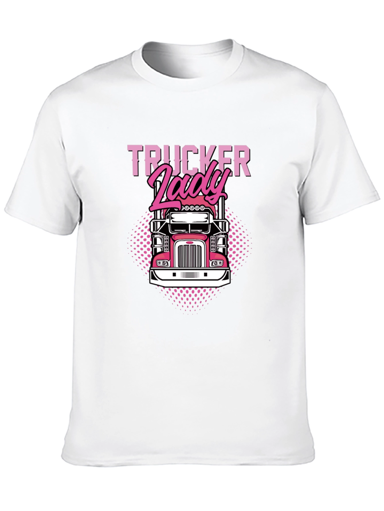 Trucker Lady Graphic Tee - Black Cotton T-Shirt