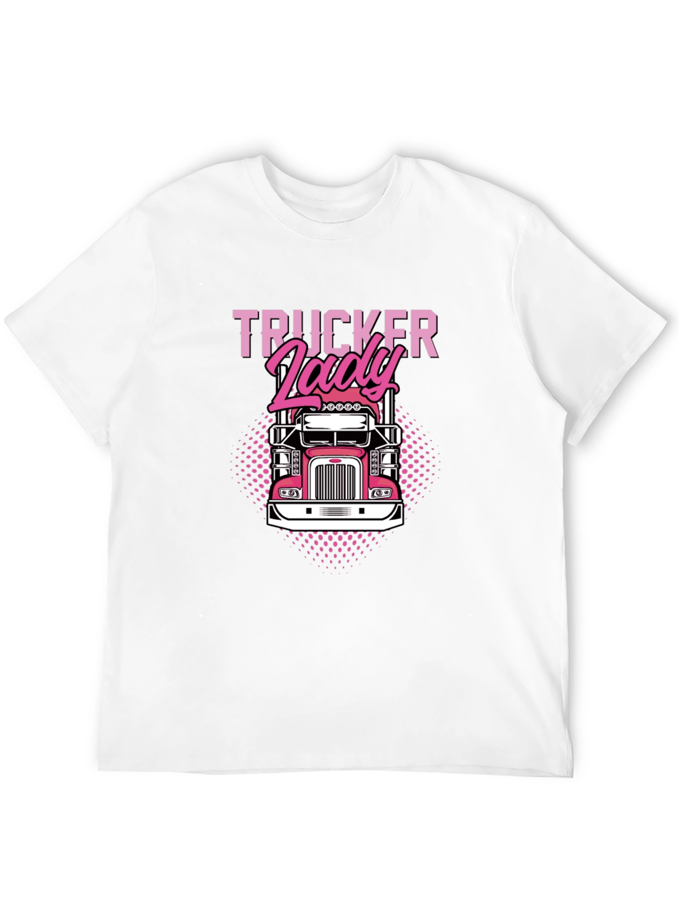 Trucker Lady Graphic Tee - Black Cotton T-Shirt