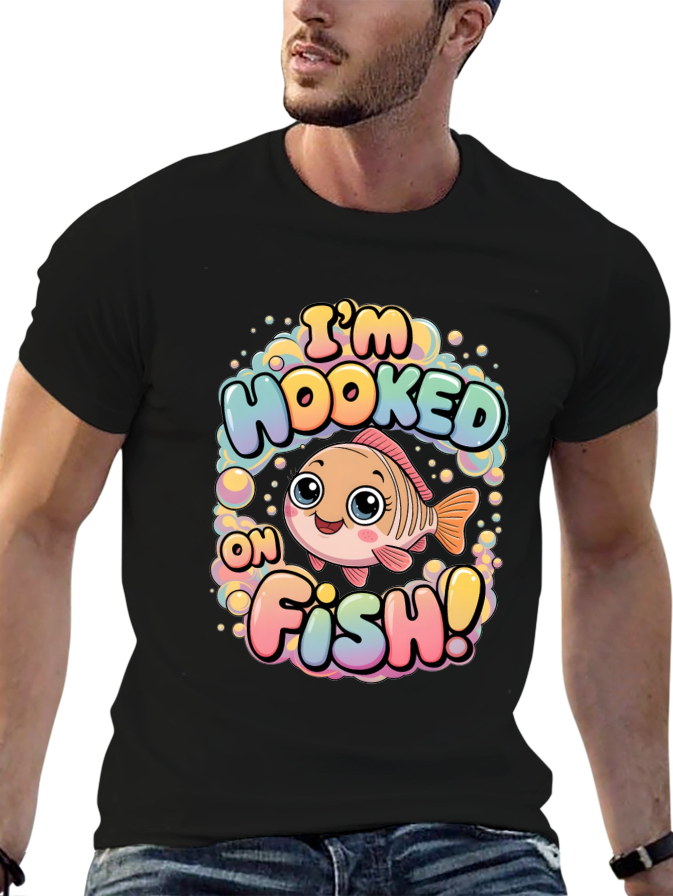 Im Hooked on Fish T-Shirt - Cute Cartoon Design