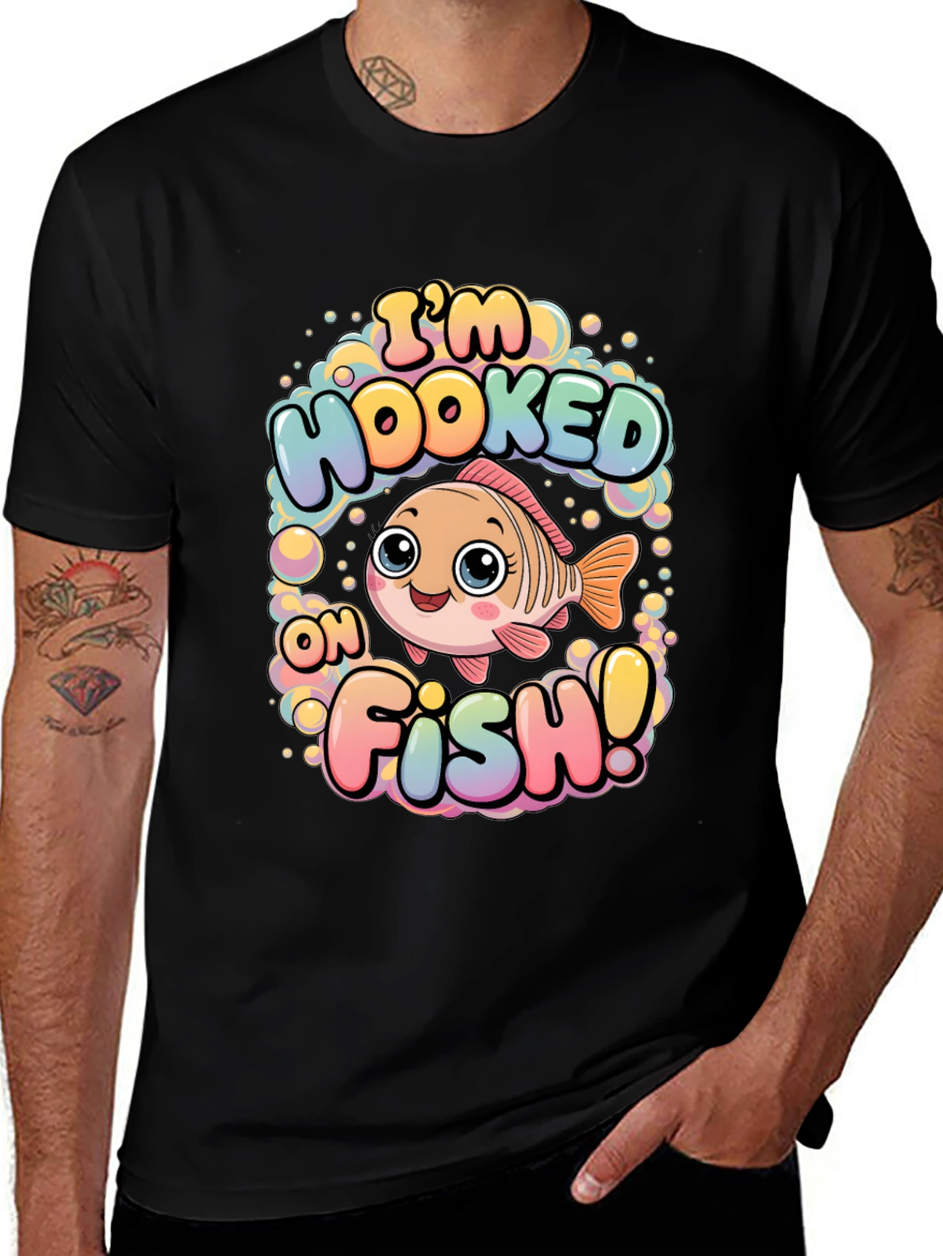 Im Hooked on Fish T-Shirt - Cute Cartoon Design